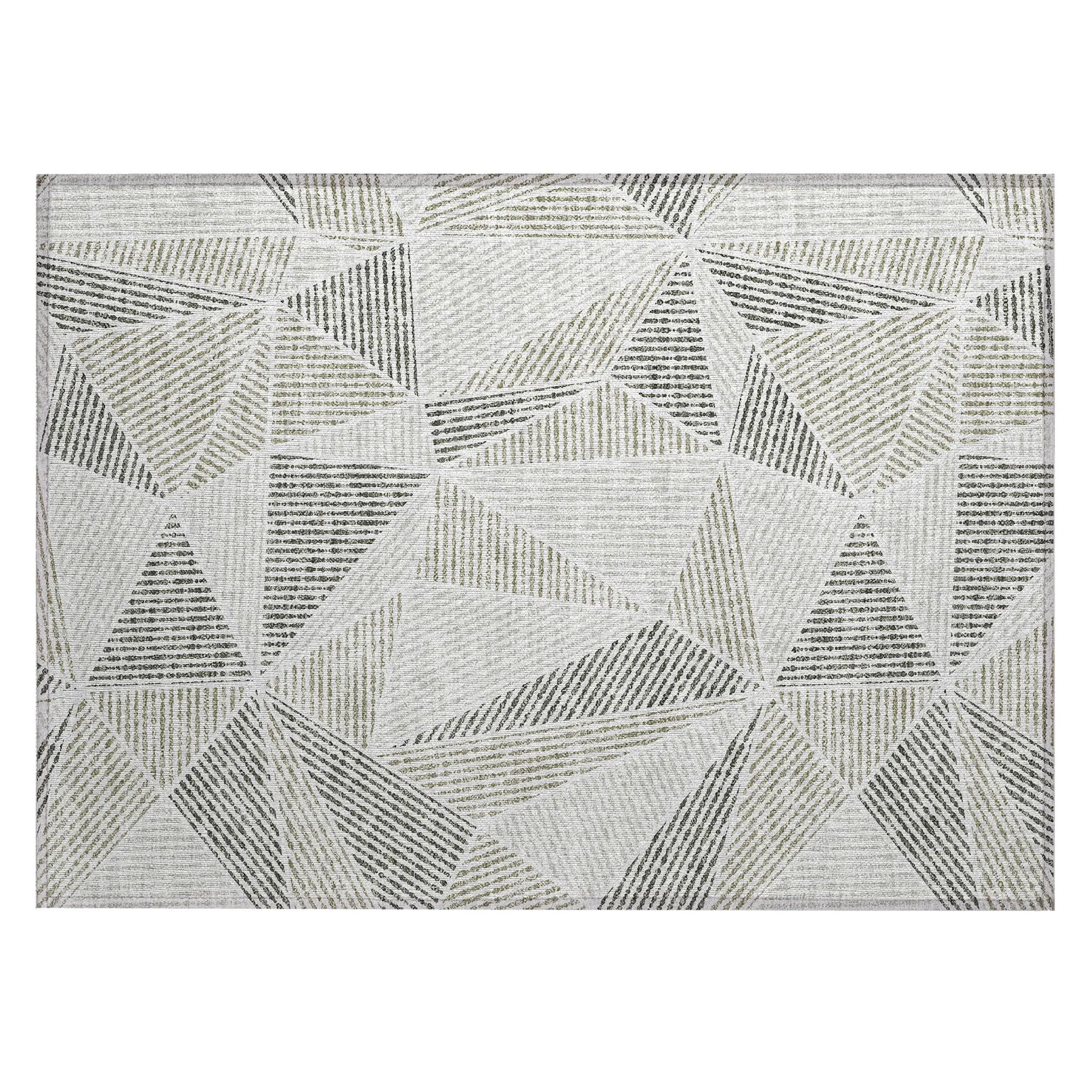 Machine Washable Indoor/ Outdoor Chantille Mosaic Geometric Rug