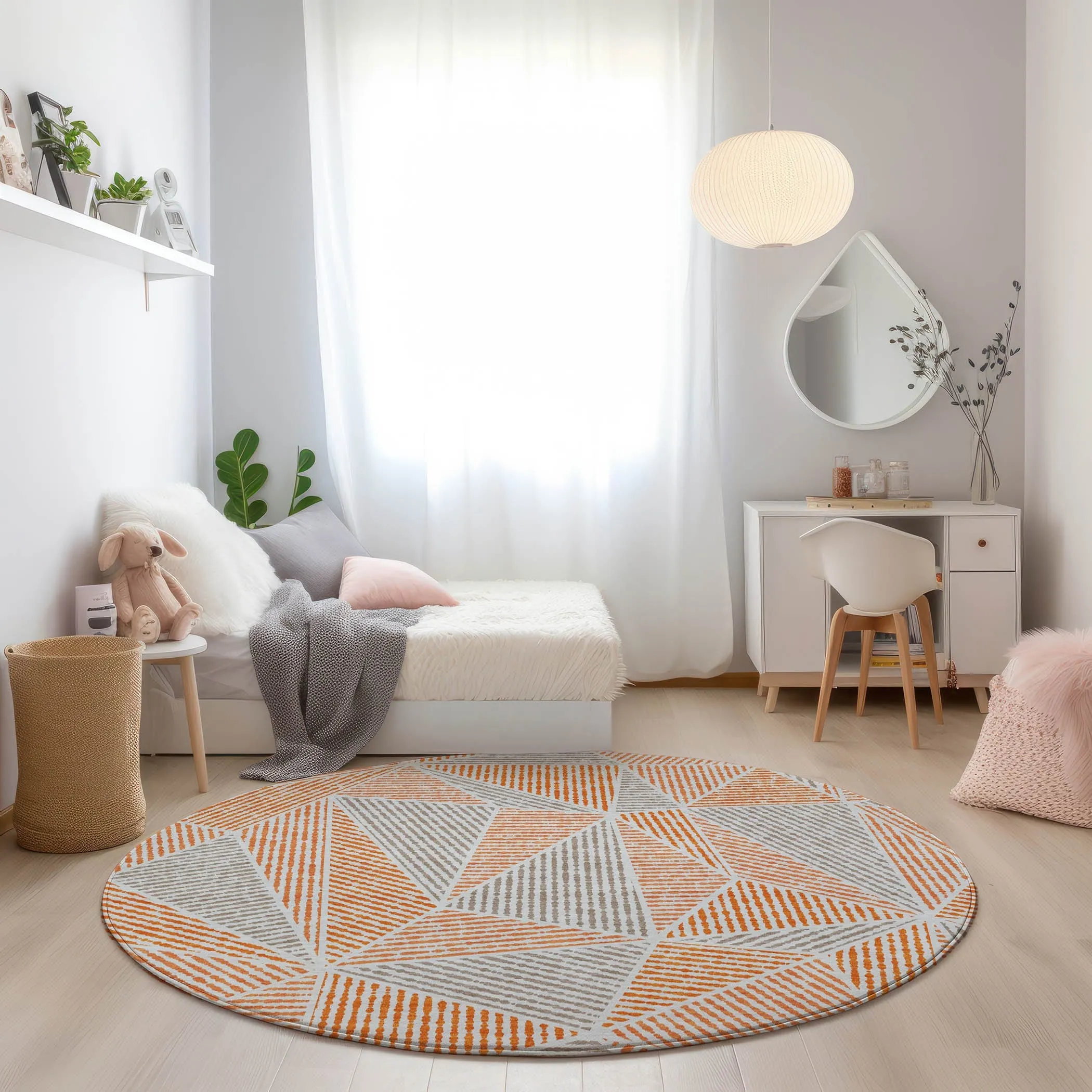 Machine Washable Indoor/ Outdoor Chantille Mosaic Geometric Rug