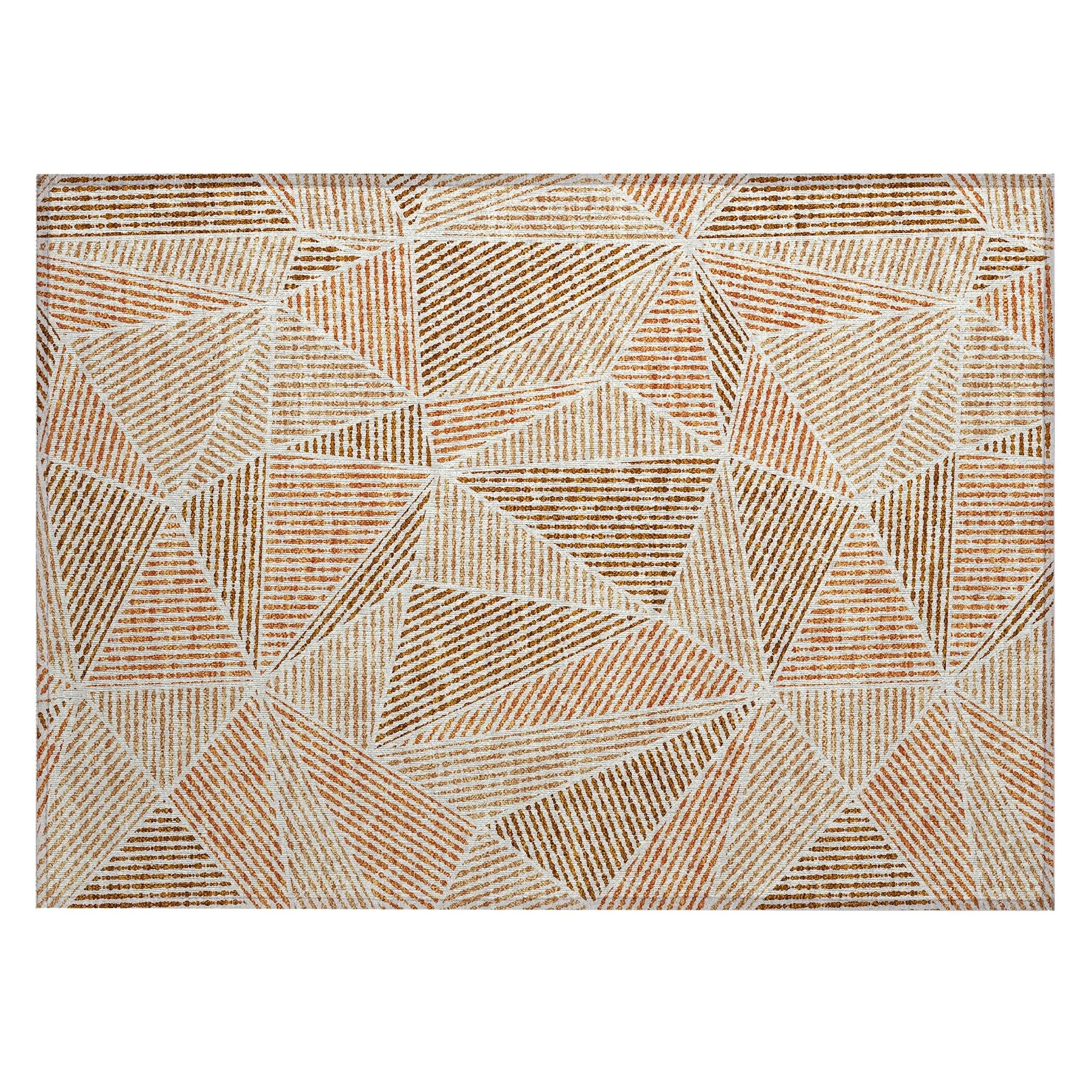 Machine Washable Indoor/ Outdoor Chantille Mosaic Geometric Rug