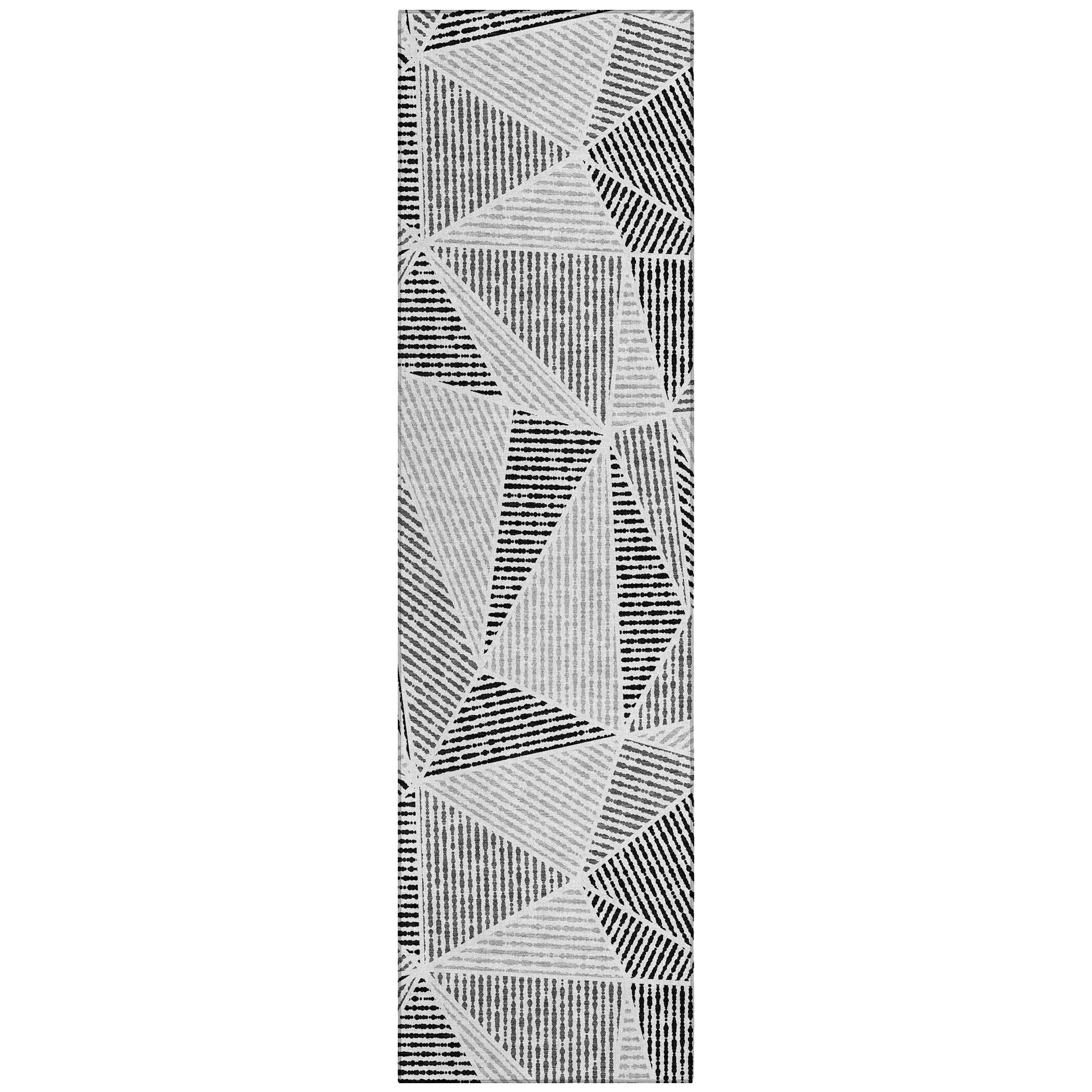 Machine Washable Indoor/ Outdoor Chantille Mosaic Geometric Rug