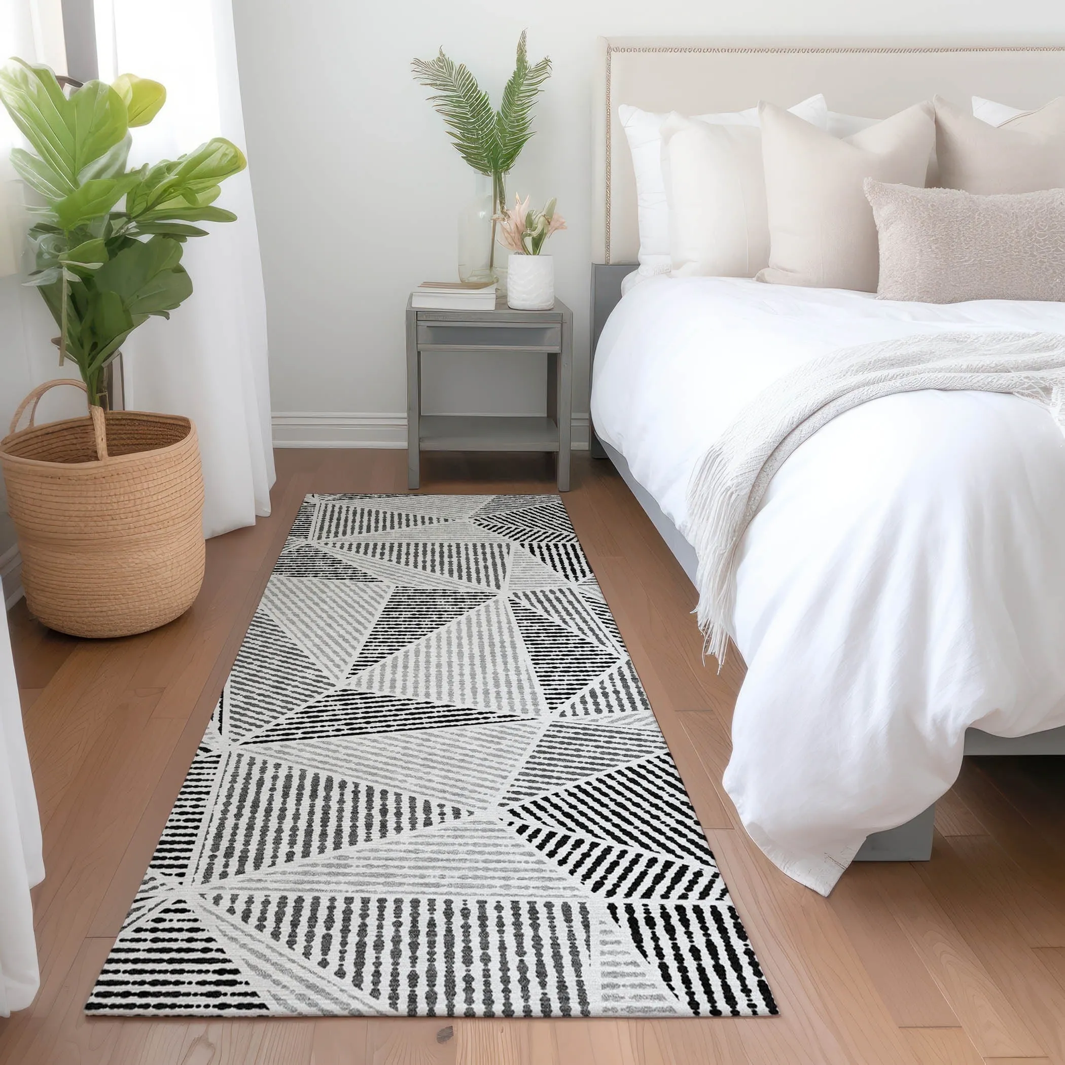 Machine Washable Indoor/ Outdoor Chantille Mosaic Geometric Rug