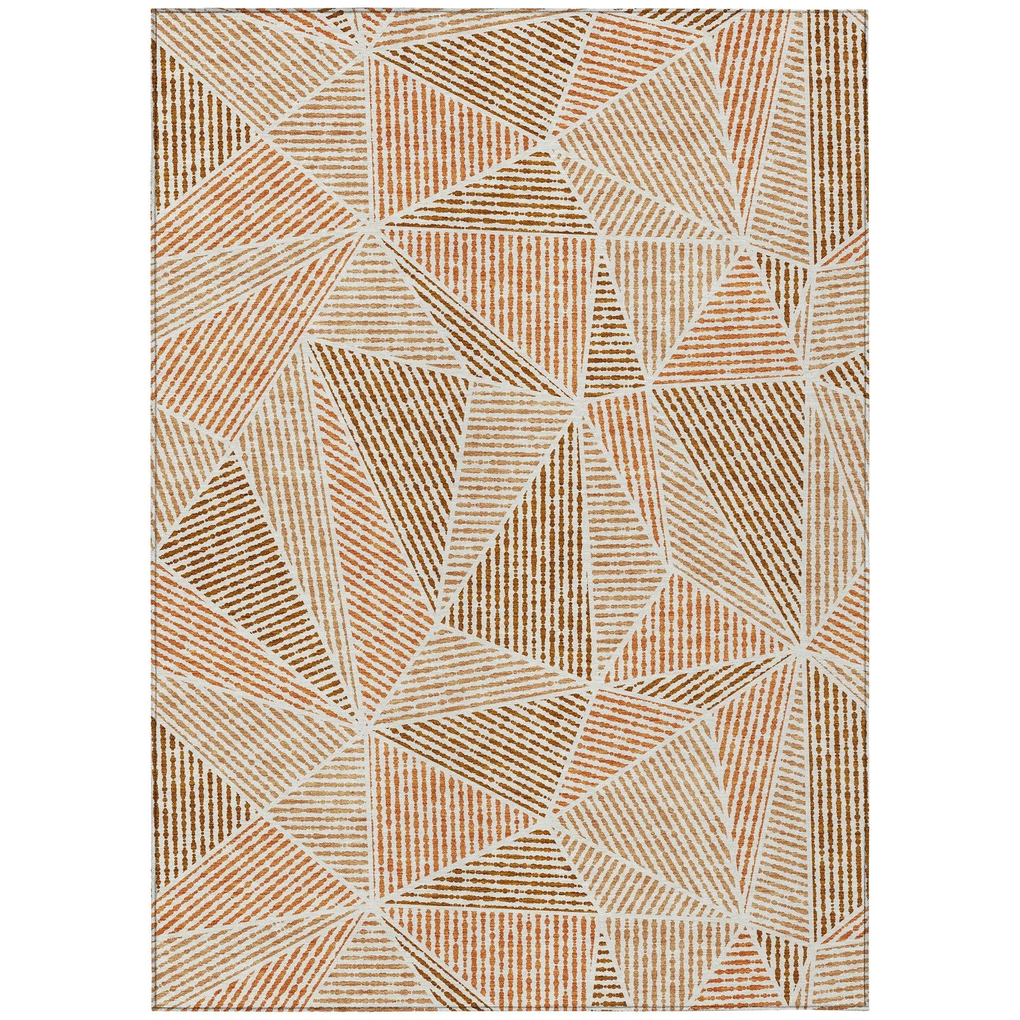 Machine Washable Indoor/ Outdoor Chantille Mosaic Geometric Rug