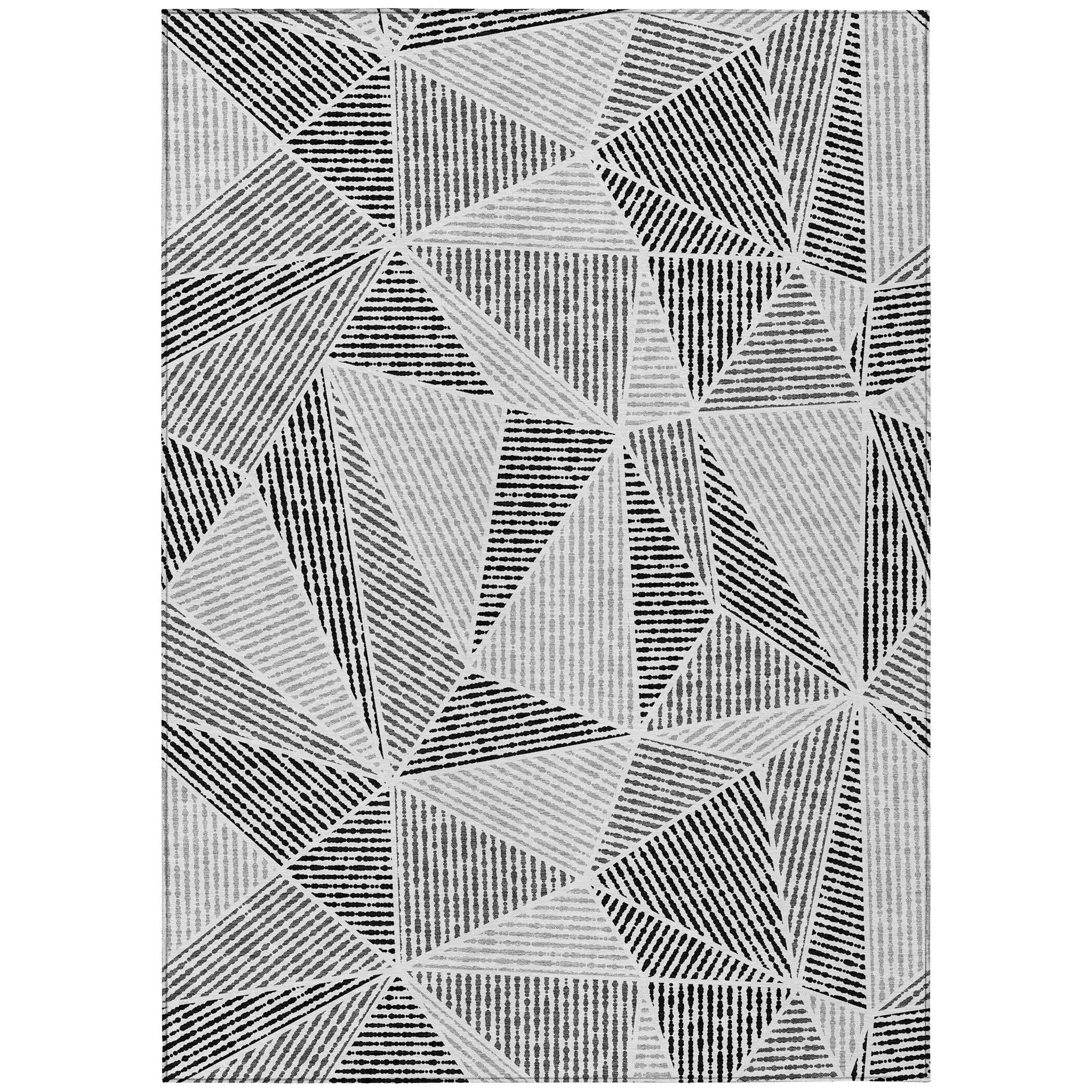 Machine Washable Indoor/ Outdoor Chantille Mosaic Geometric Rug