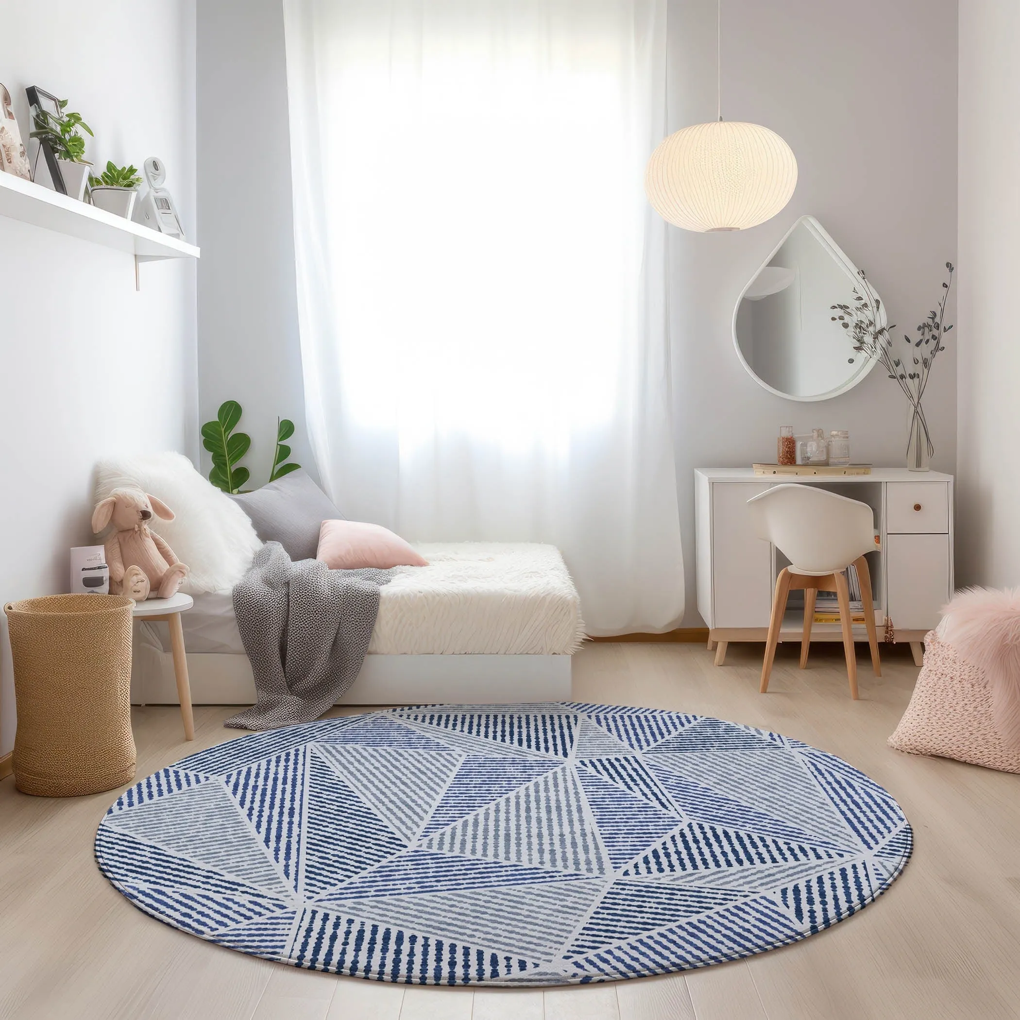 Machine Washable Indoor/ Outdoor Chantille Mosaic Geometric Rug