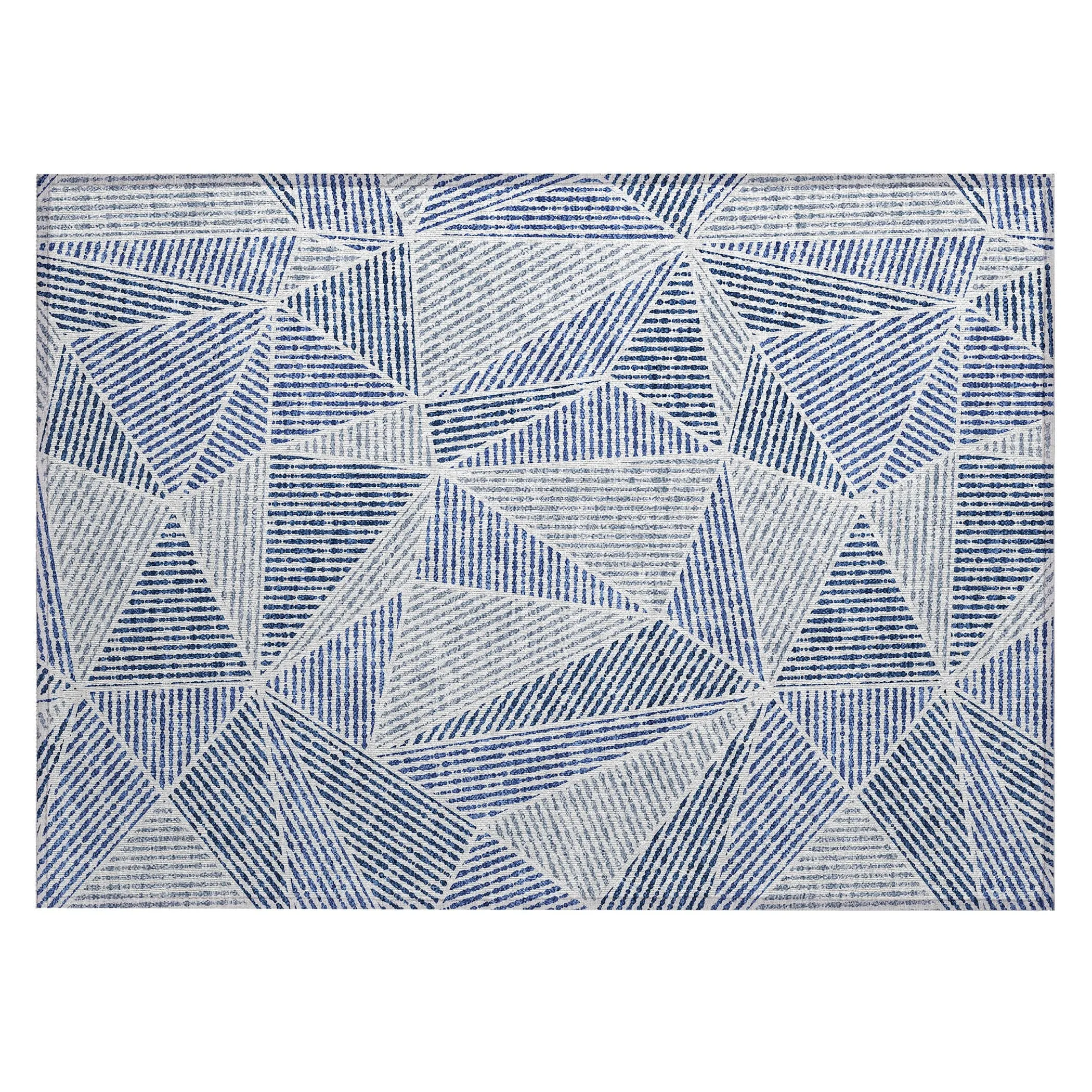 Machine Washable Indoor/ Outdoor Chantille Mosaic Geometric Rug