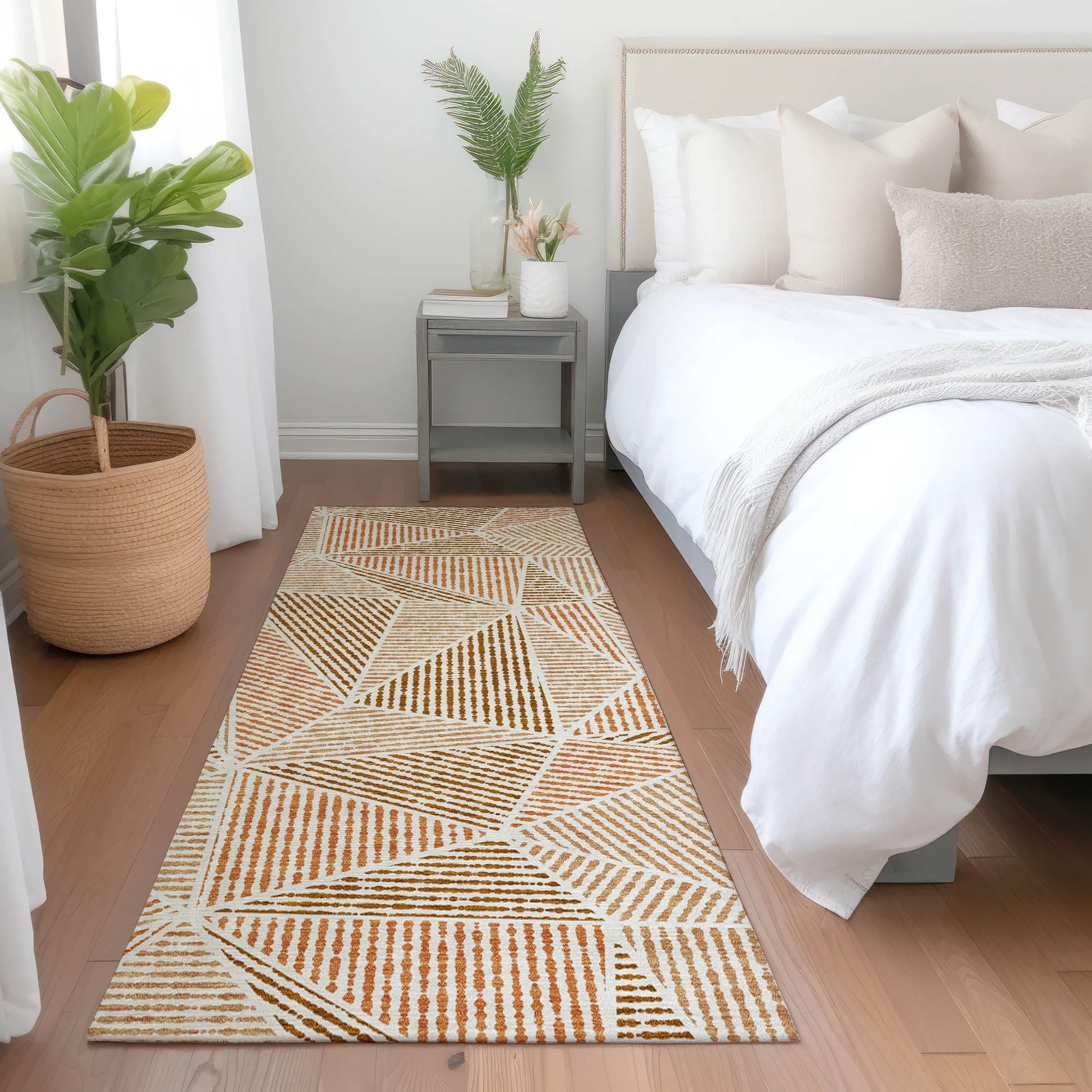 Machine Washable Indoor/ Outdoor Chantille Mosaic Geometric Rug