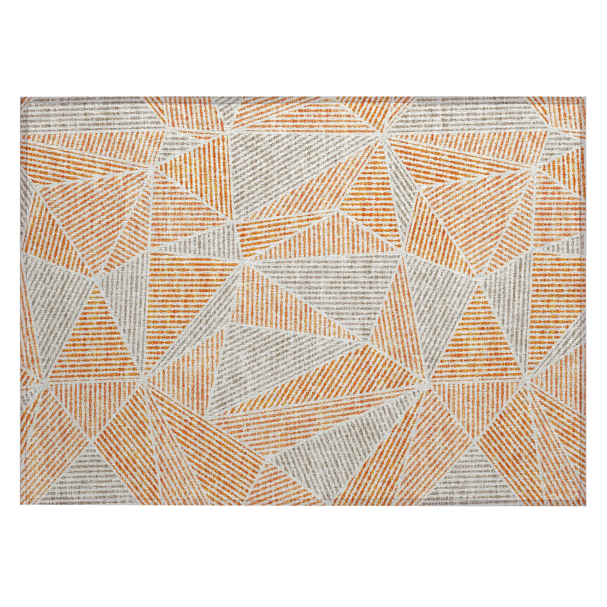 Machine Washable Indoor/ Outdoor Chantille Mosaic Geometric Rug