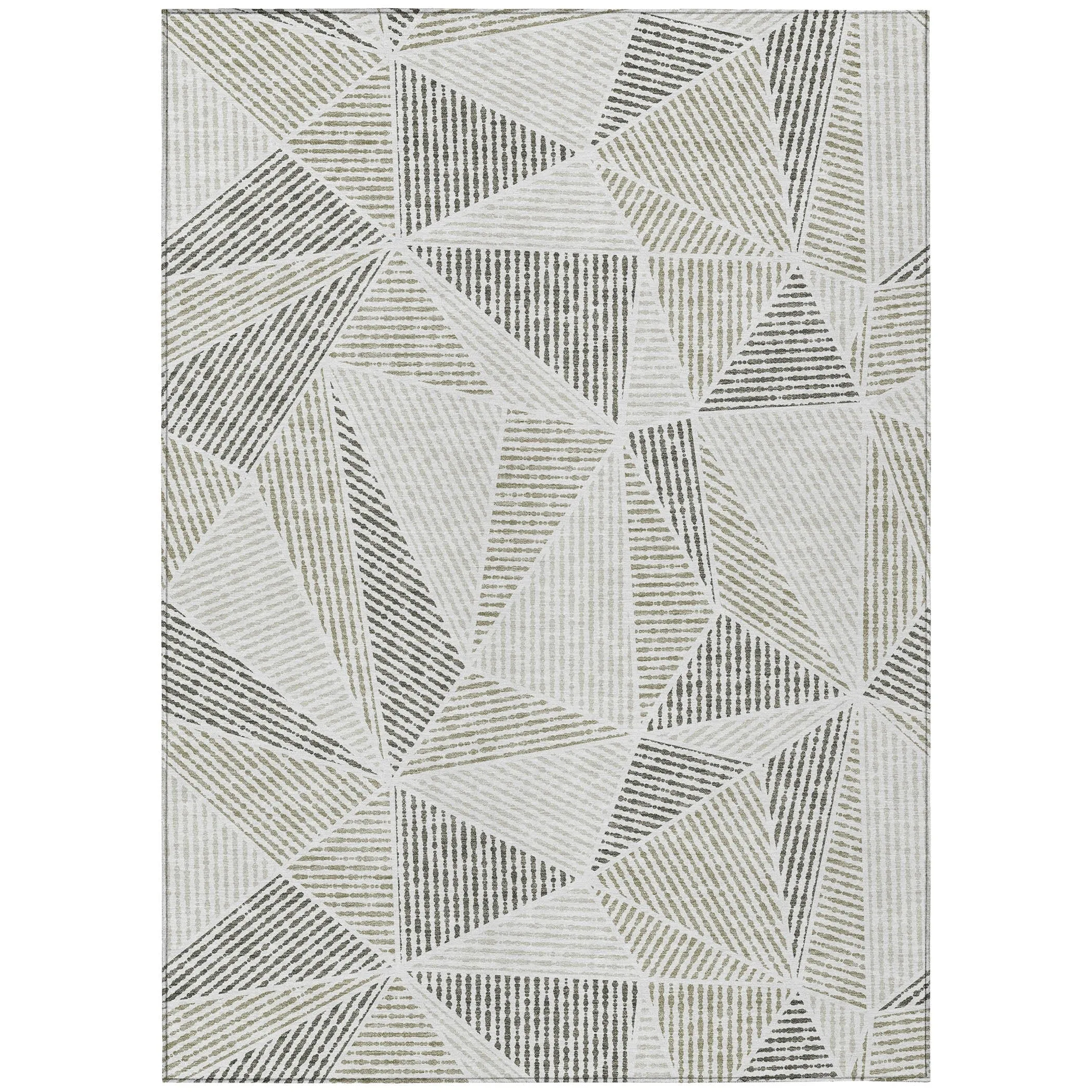 Machine Washable Indoor/ Outdoor Chantille Mosaic Geometric Rug