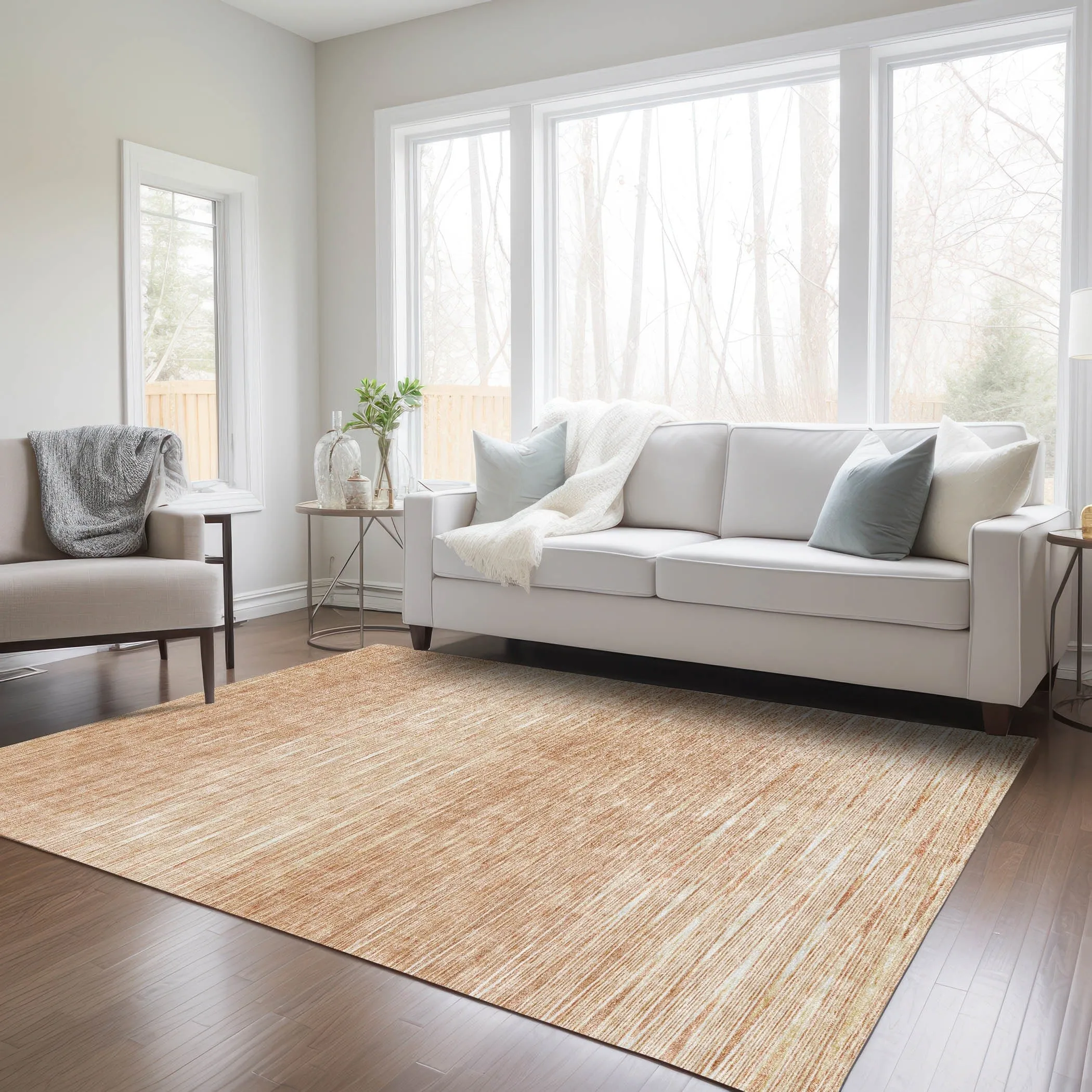 Machine Washable Indoor/ Outdoor Chantille Ombre Stripes Rug