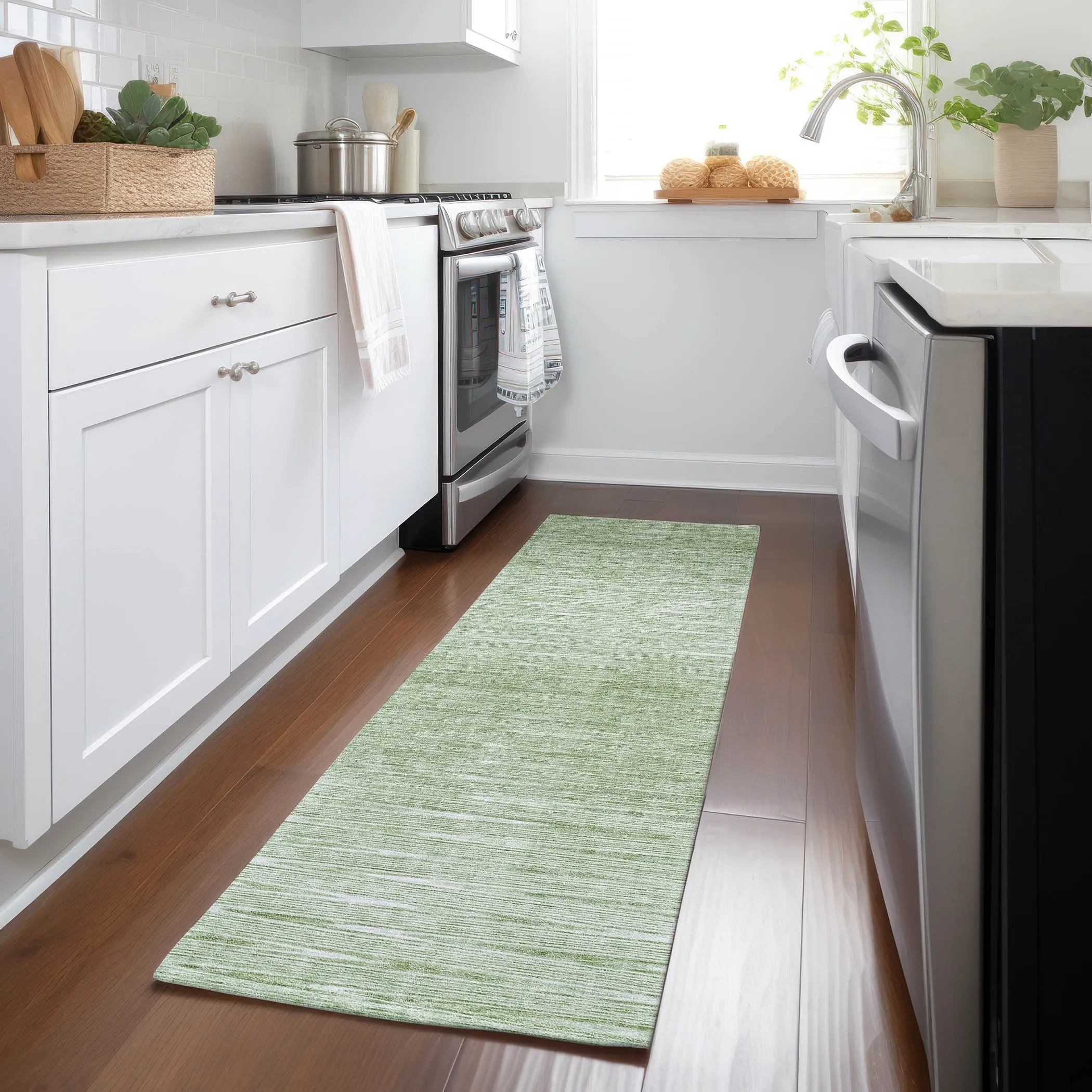Machine Washable Indoor/ Outdoor Chantille Ombre Stripes Rug