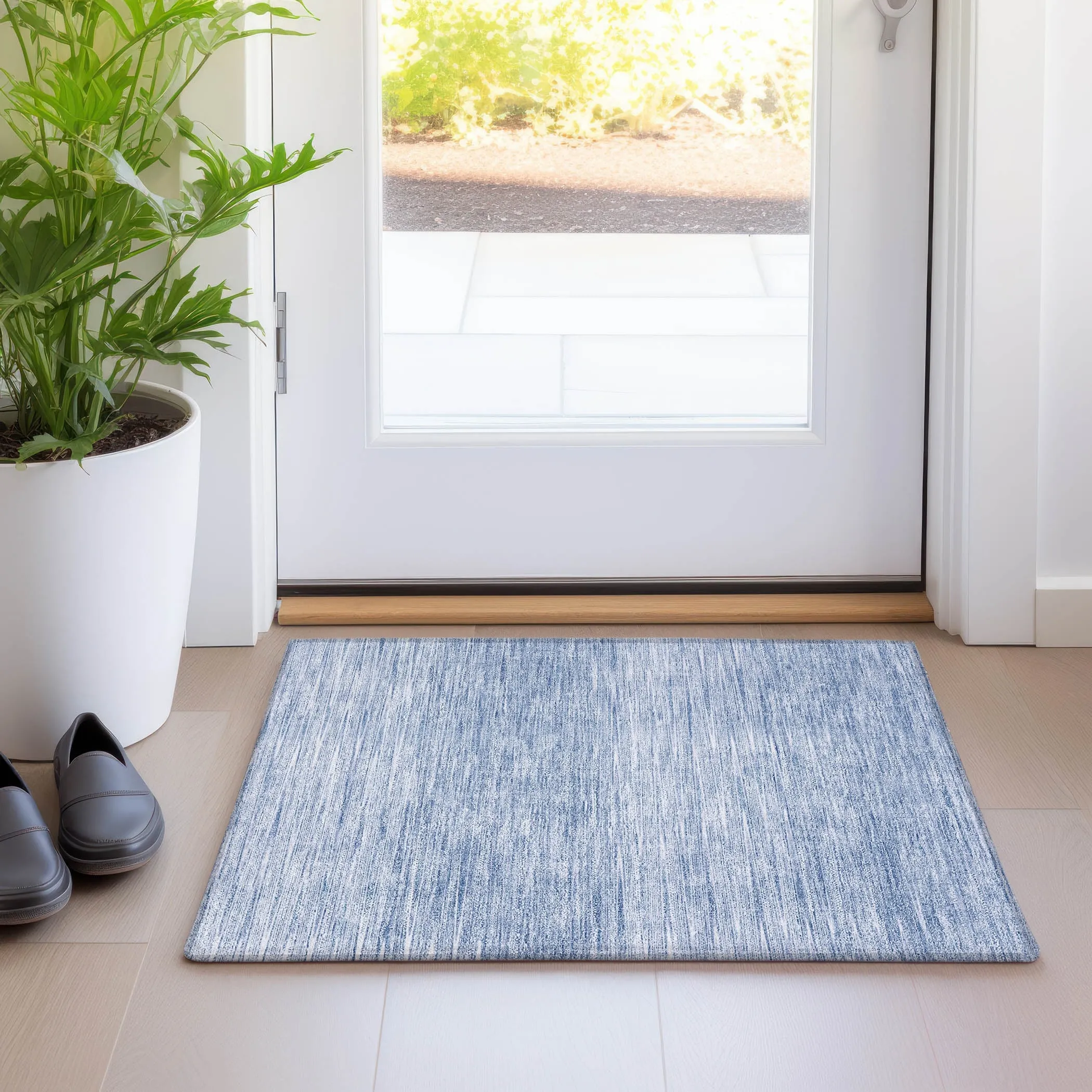 Machine Washable Indoor/ Outdoor Chantille Ombre Stripes Rug