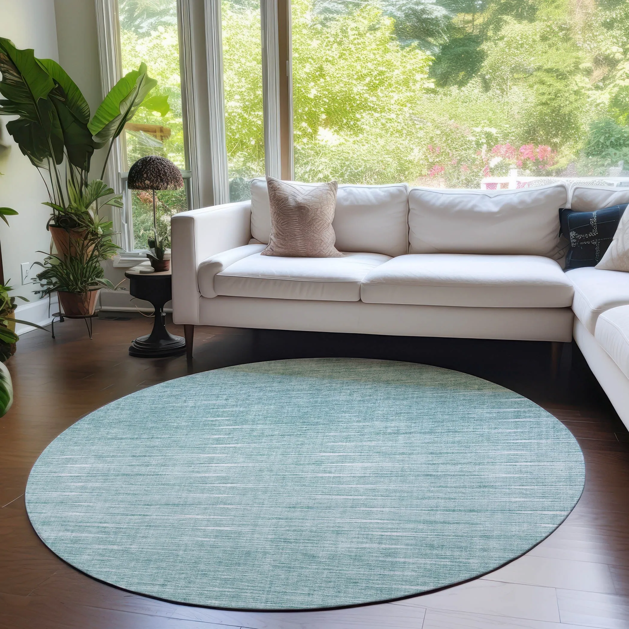 Machine Washable Indoor/ Outdoor Chantille Ombre Stripes Rug