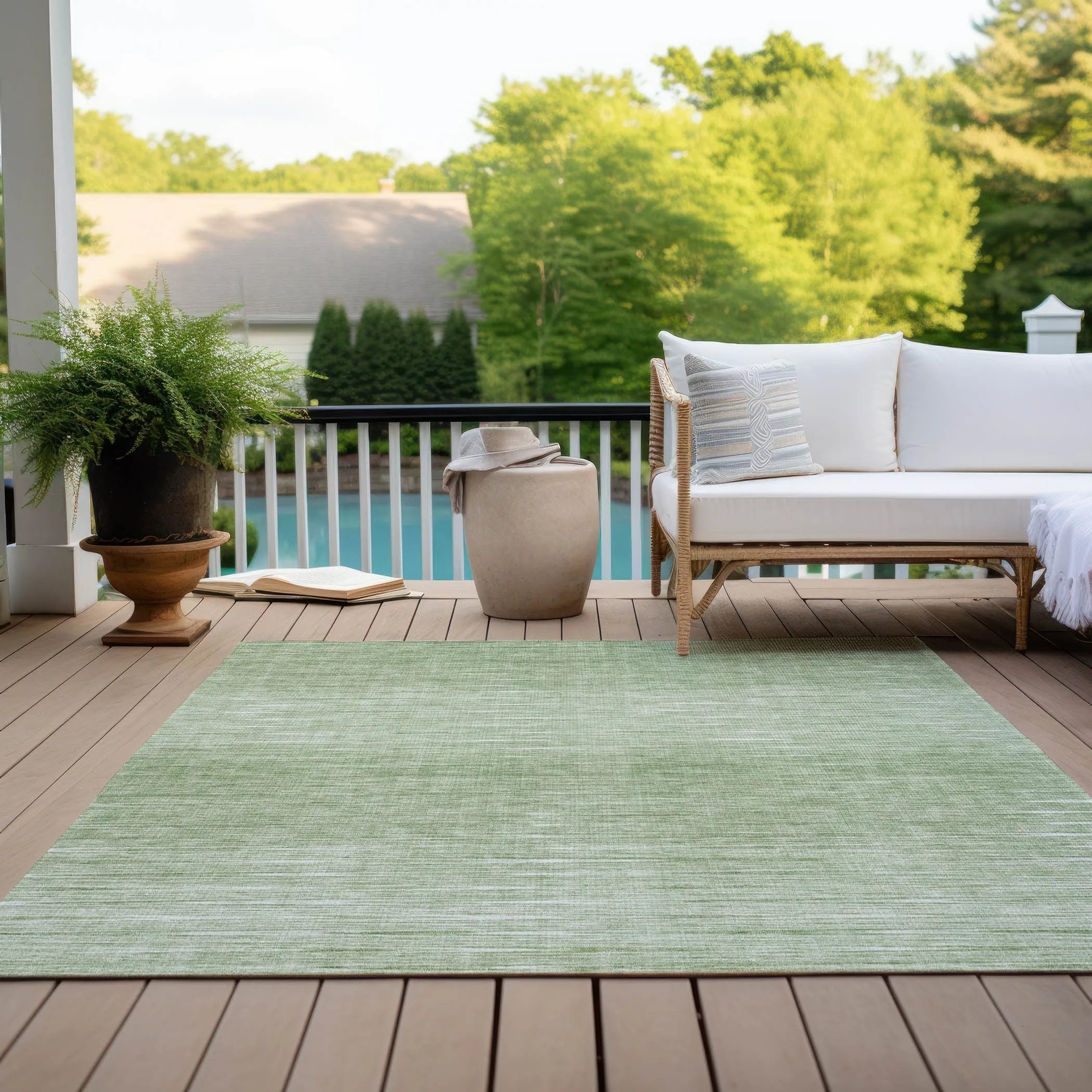 Machine Washable Indoor/ Outdoor Chantille Ombre Stripes Rug