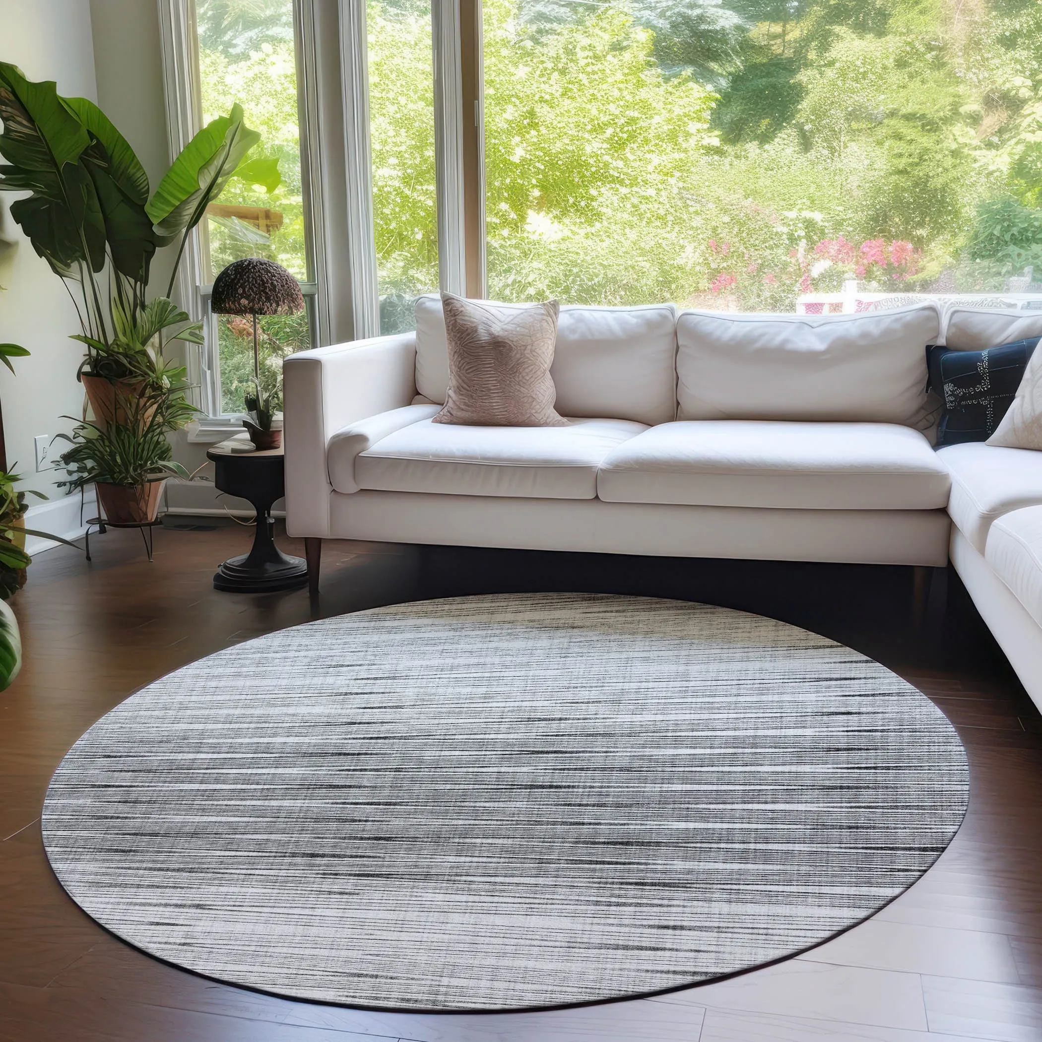 Machine Washable Indoor/ Outdoor Chantille Ombre Stripes Rug