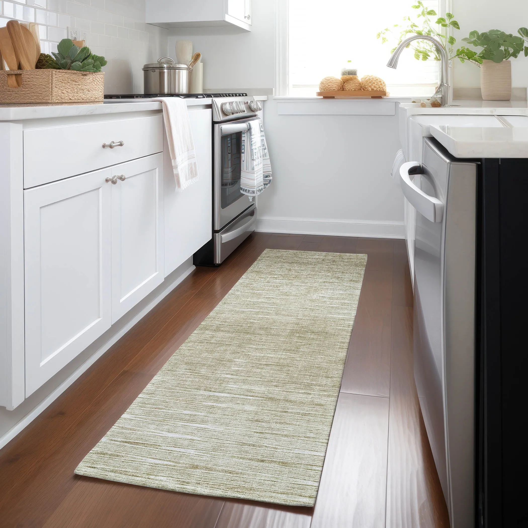Machine Washable Indoor/ Outdoor Chantille Ombre Stripes Rug