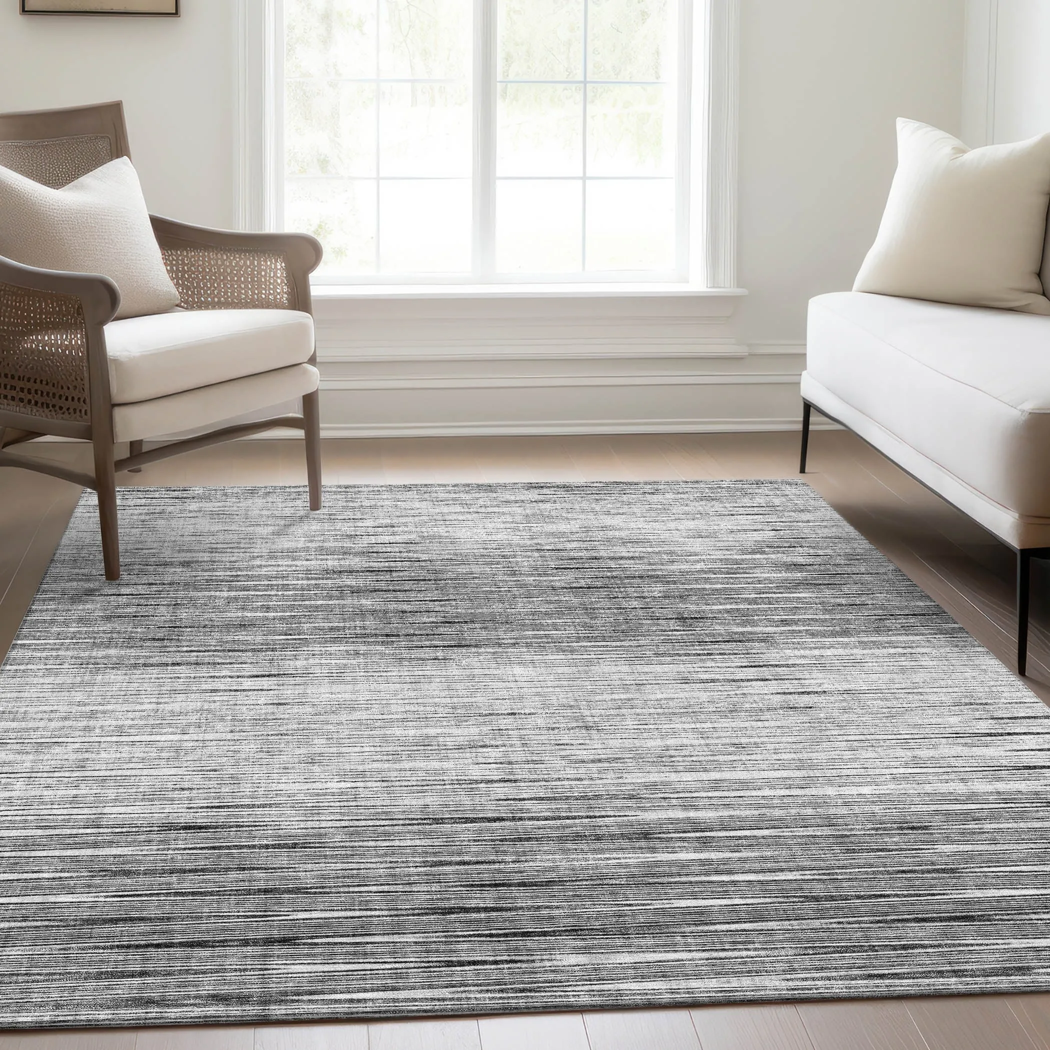 Machine Washable Indoor/ Outdoor Chantille Ombre Stripes Rug