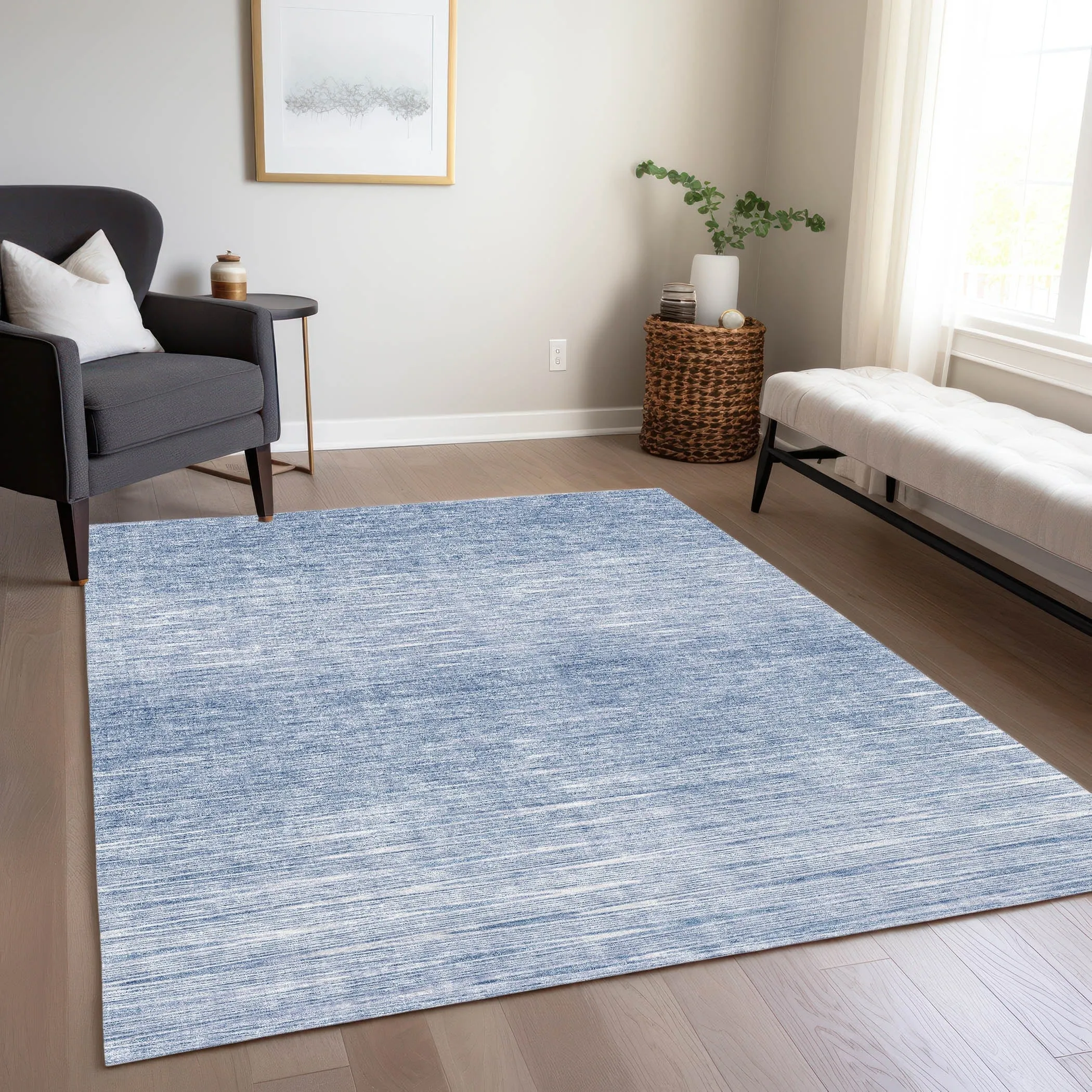 Machine Washable Indoor/ Outdoor Chantille Ombre Stripes Rug