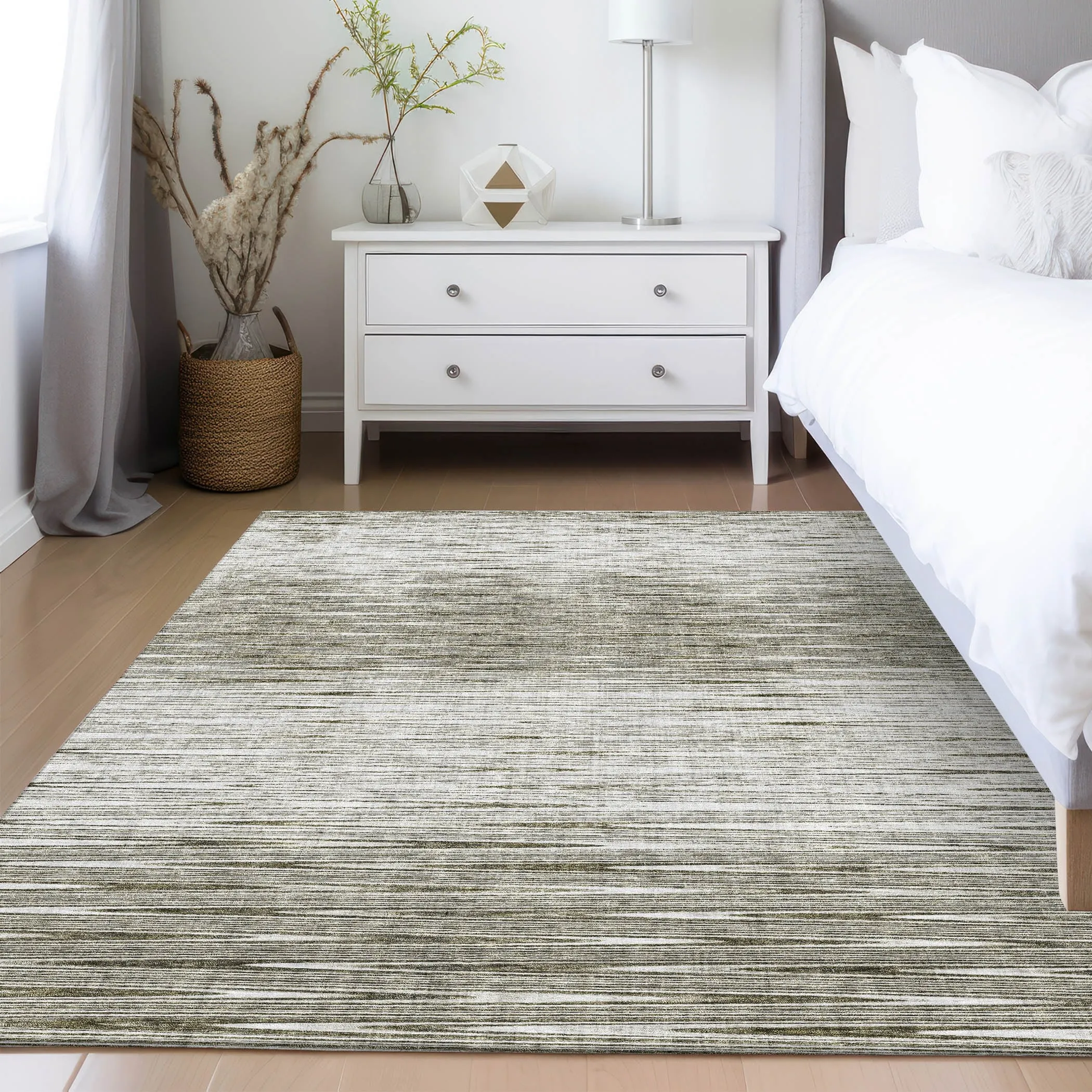 Machine Washable Indoor/ Outdoor Chantille Ombre Stripes Rug