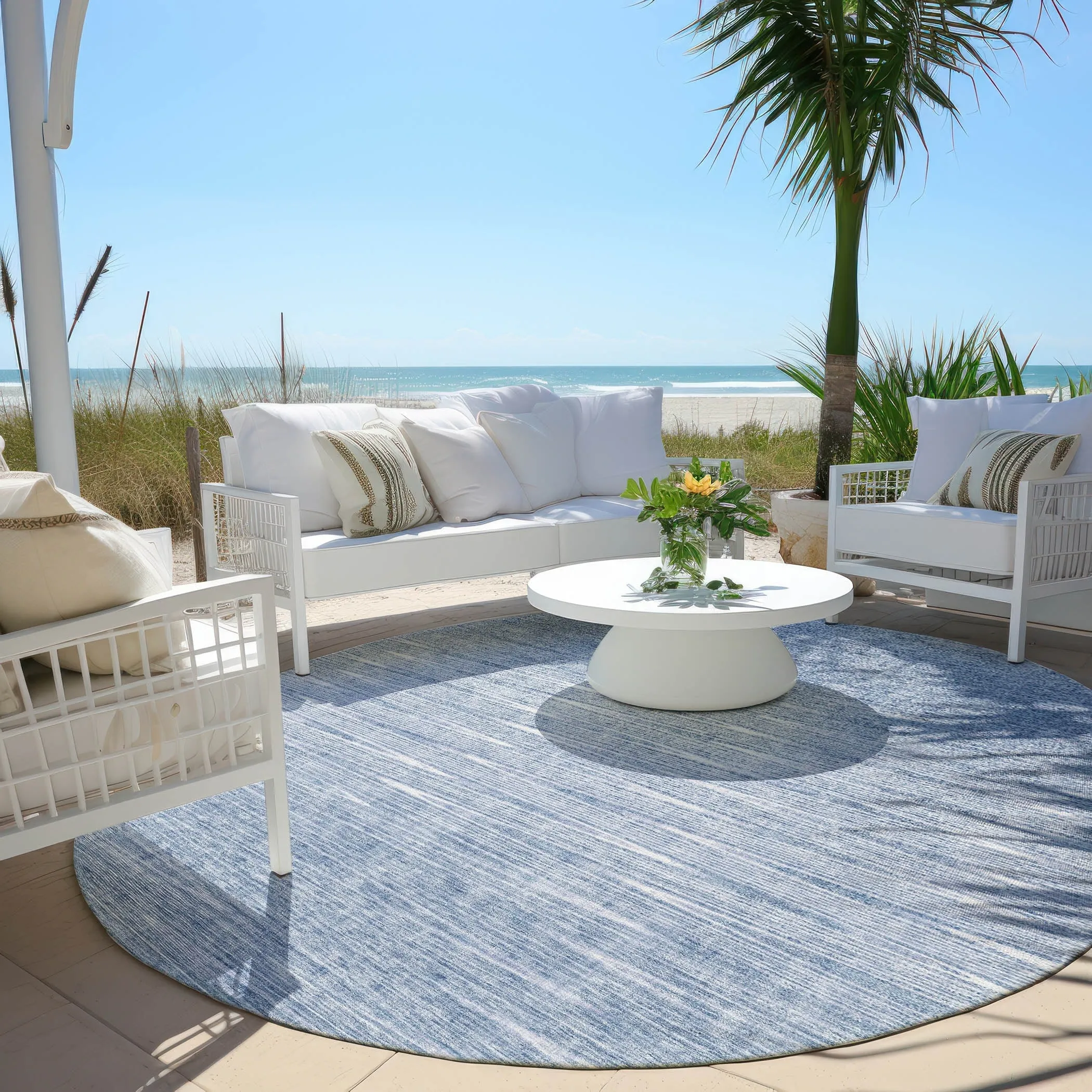 Machine Washable Indoor/ Outdoor Chantille Ombre Stripes Rug