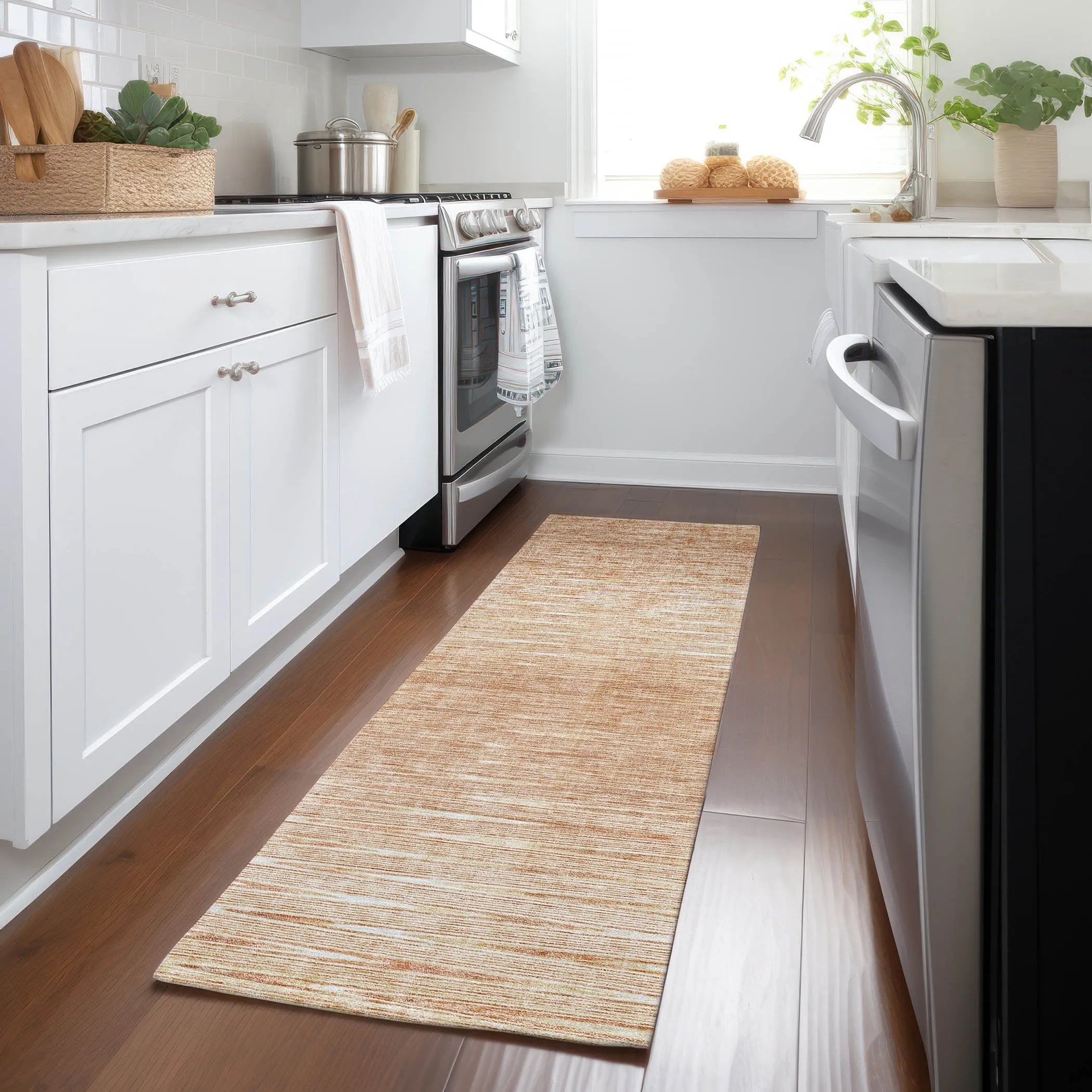 Machine Washable Indoor/ Outdoor Chantille Ombre Stripes Rug