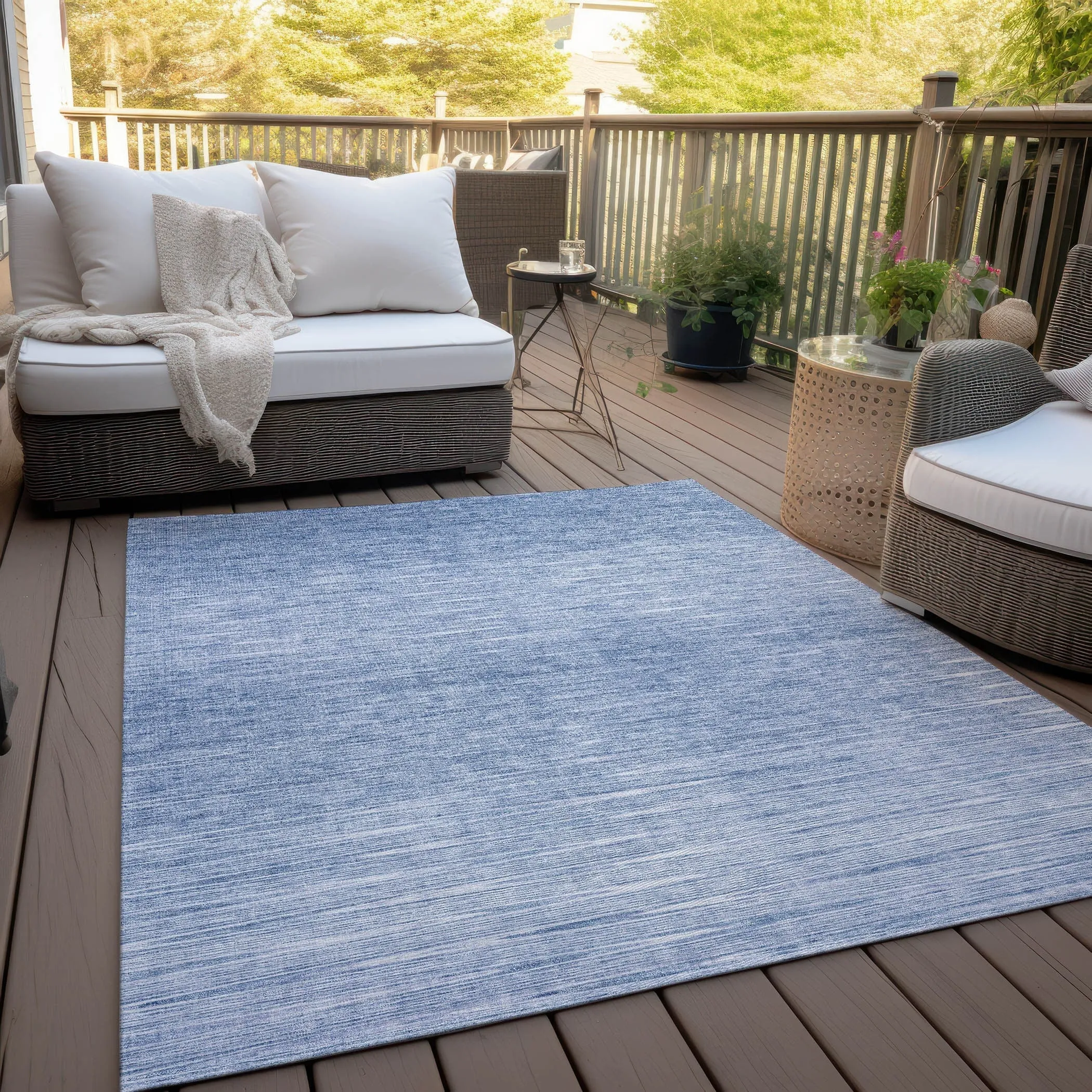 Machine Washable Indoor/ Outdoor Chantille Ombre Stripes Rug