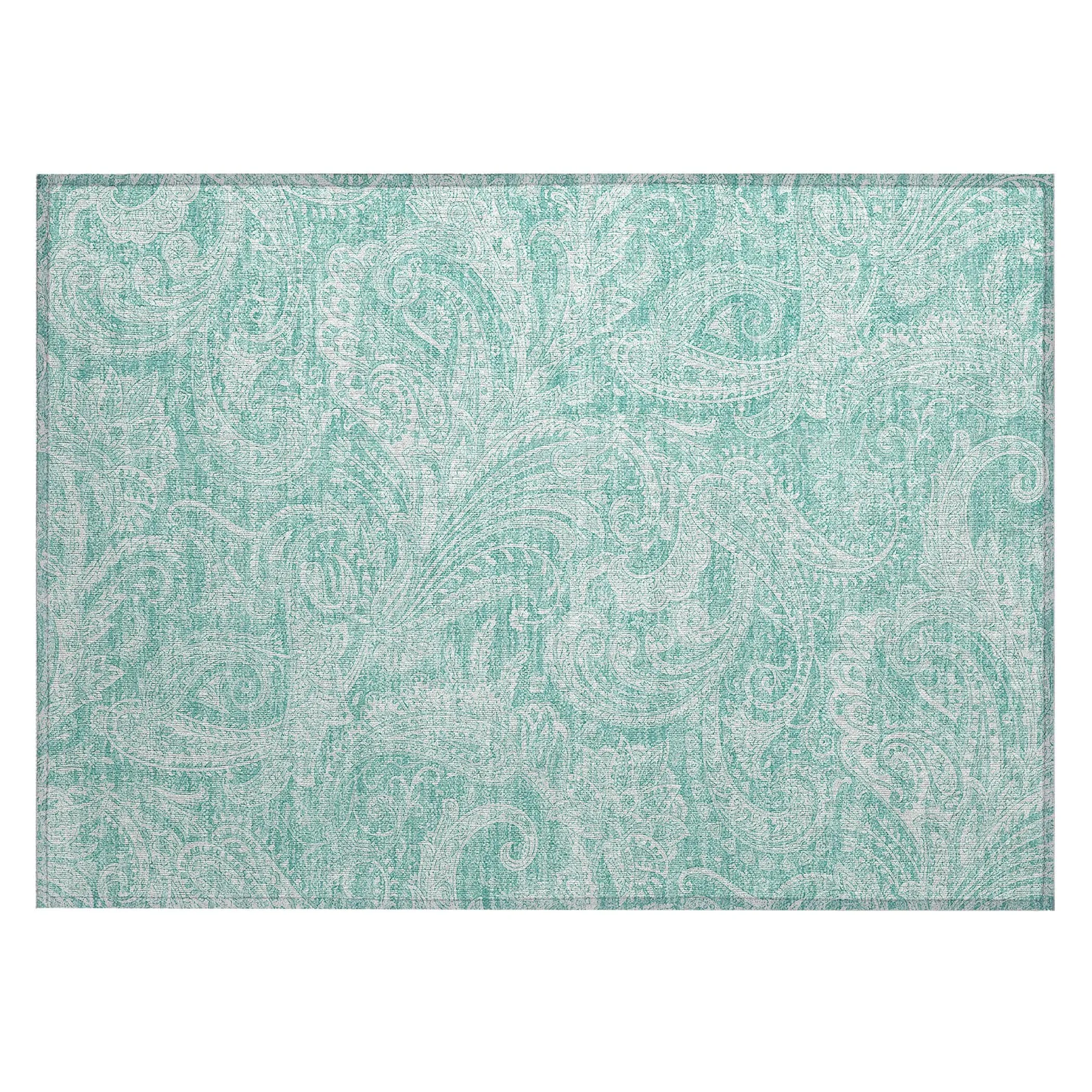 Machine Washable Indoor/ Outdoor Chantille Paisley Traditional Rug