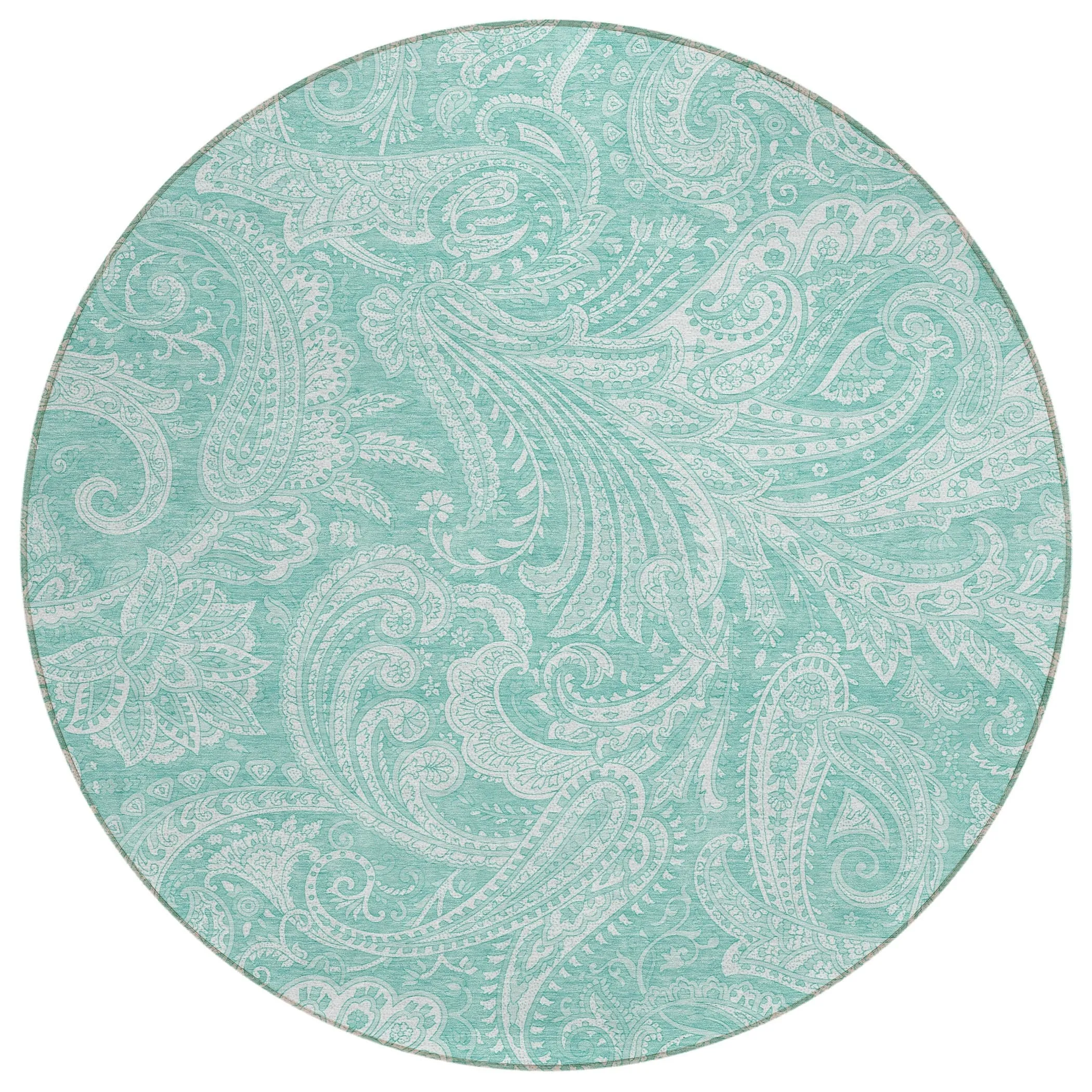 Machine Washable Indoor/ Outdoor Chantille Paisley Traditional Rug