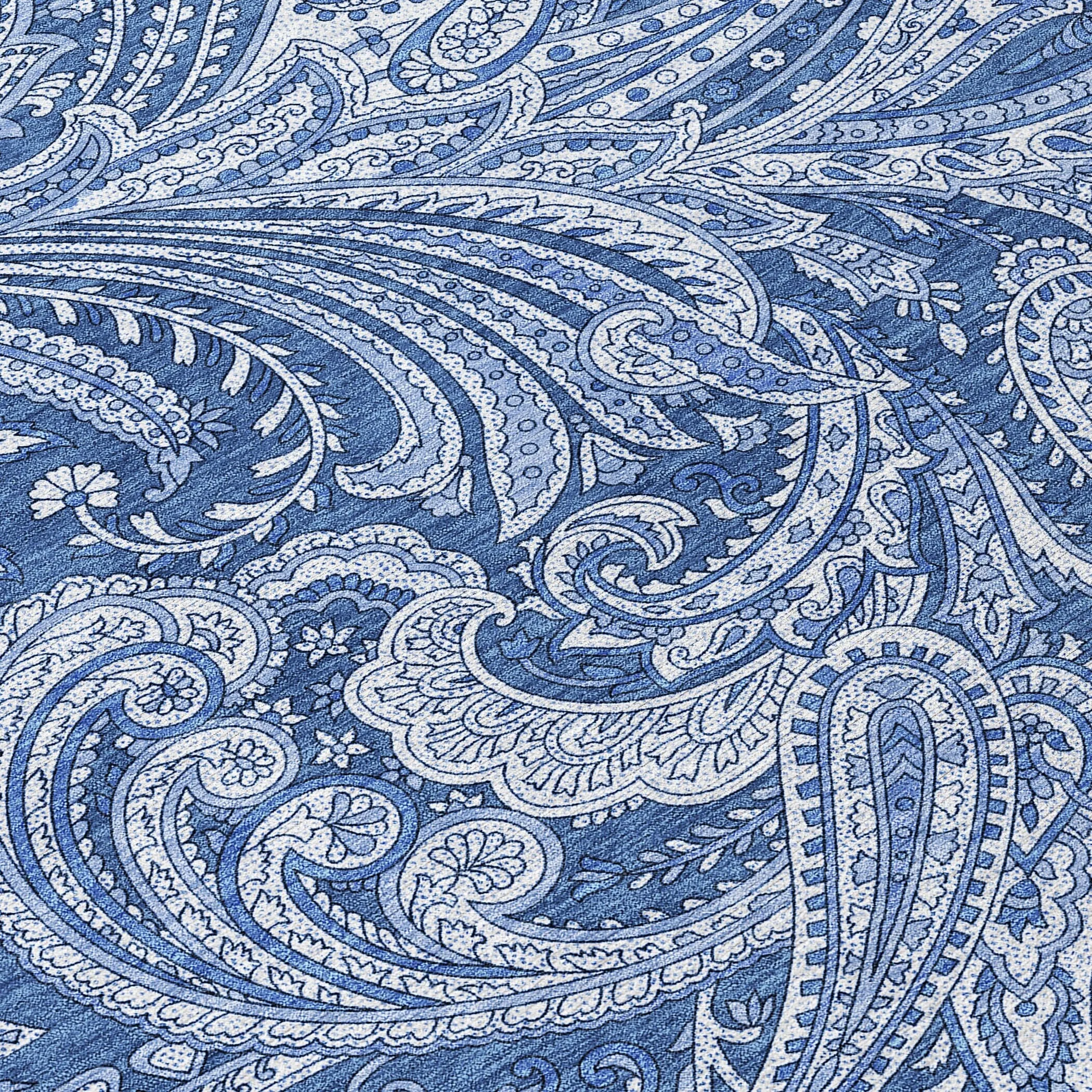 Machine Washable Indoor/ Outdoor Chantille Paisley Traditional Rug