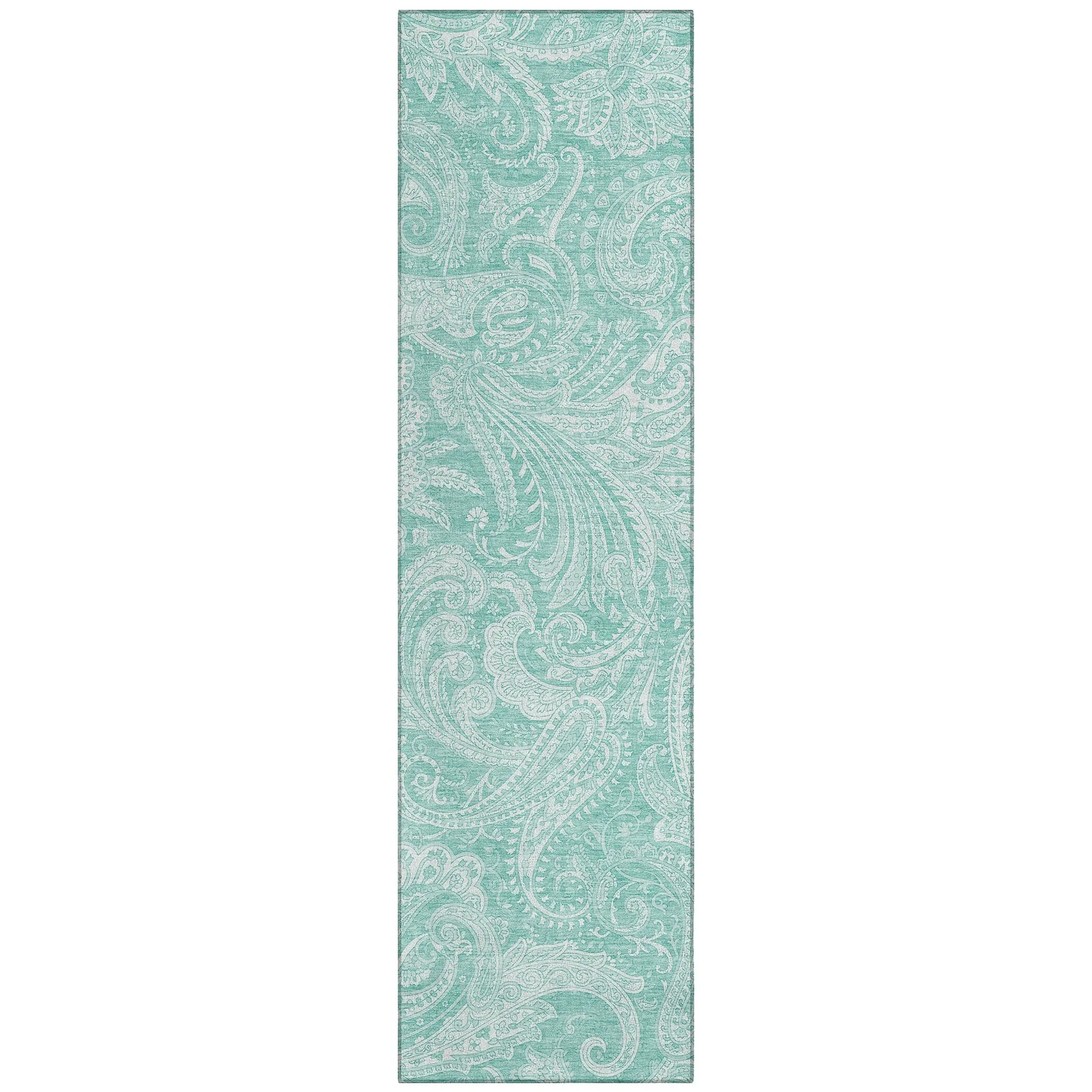 Machine Washable Indoor/ Outdoor Chantille Paisley Traditional Rug