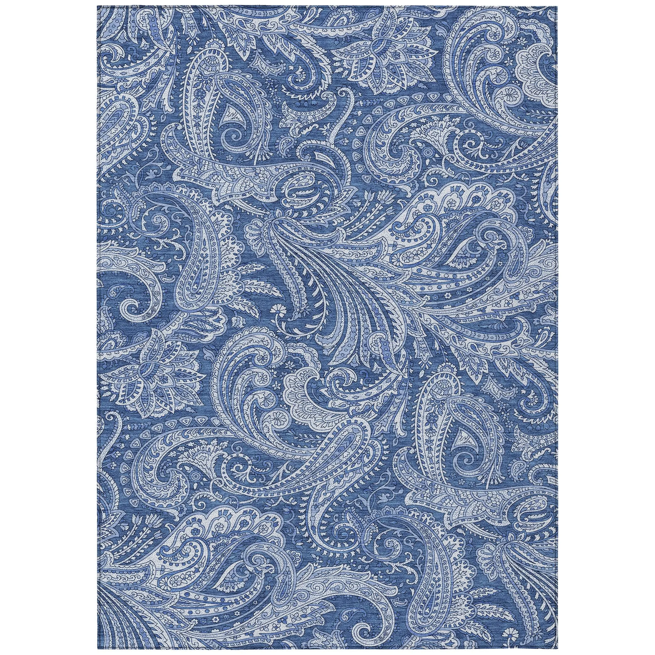 Machine Washable Indoor/ Outdoor Chantille Paisley Traditional Rug