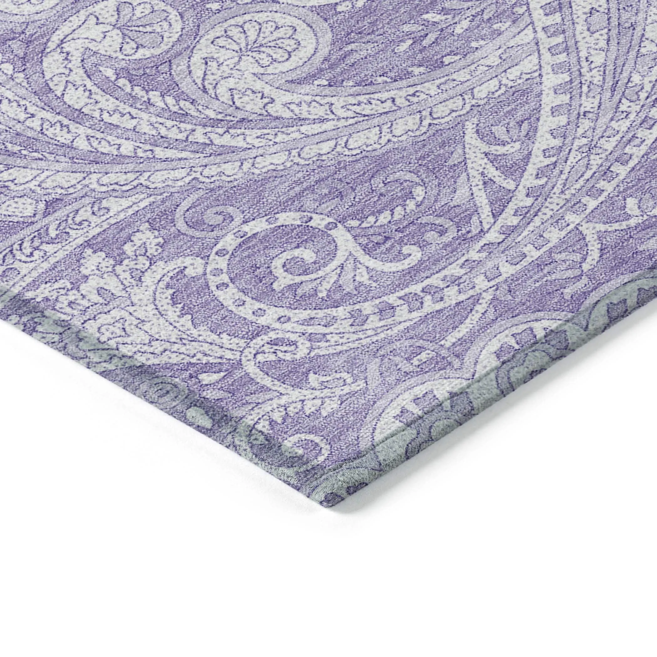Machine Washable Indoor/ Outdoor Chantille Paisley Traditional Rug