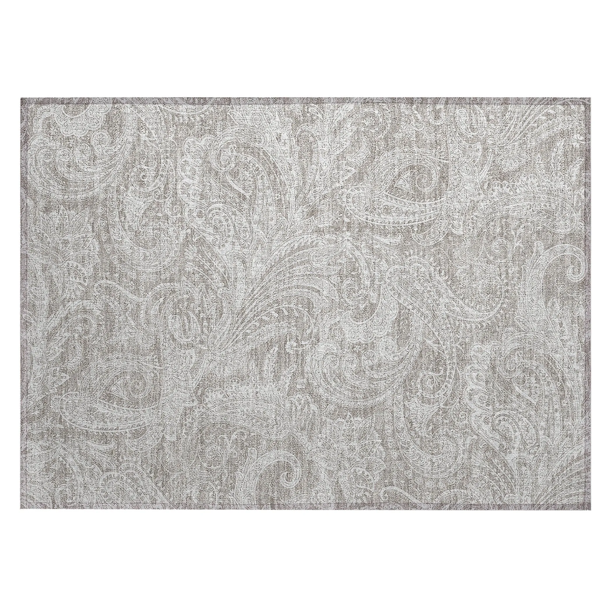 Machine Washable Indoor/ Outdoor Chantille Paisley Traditional Rug