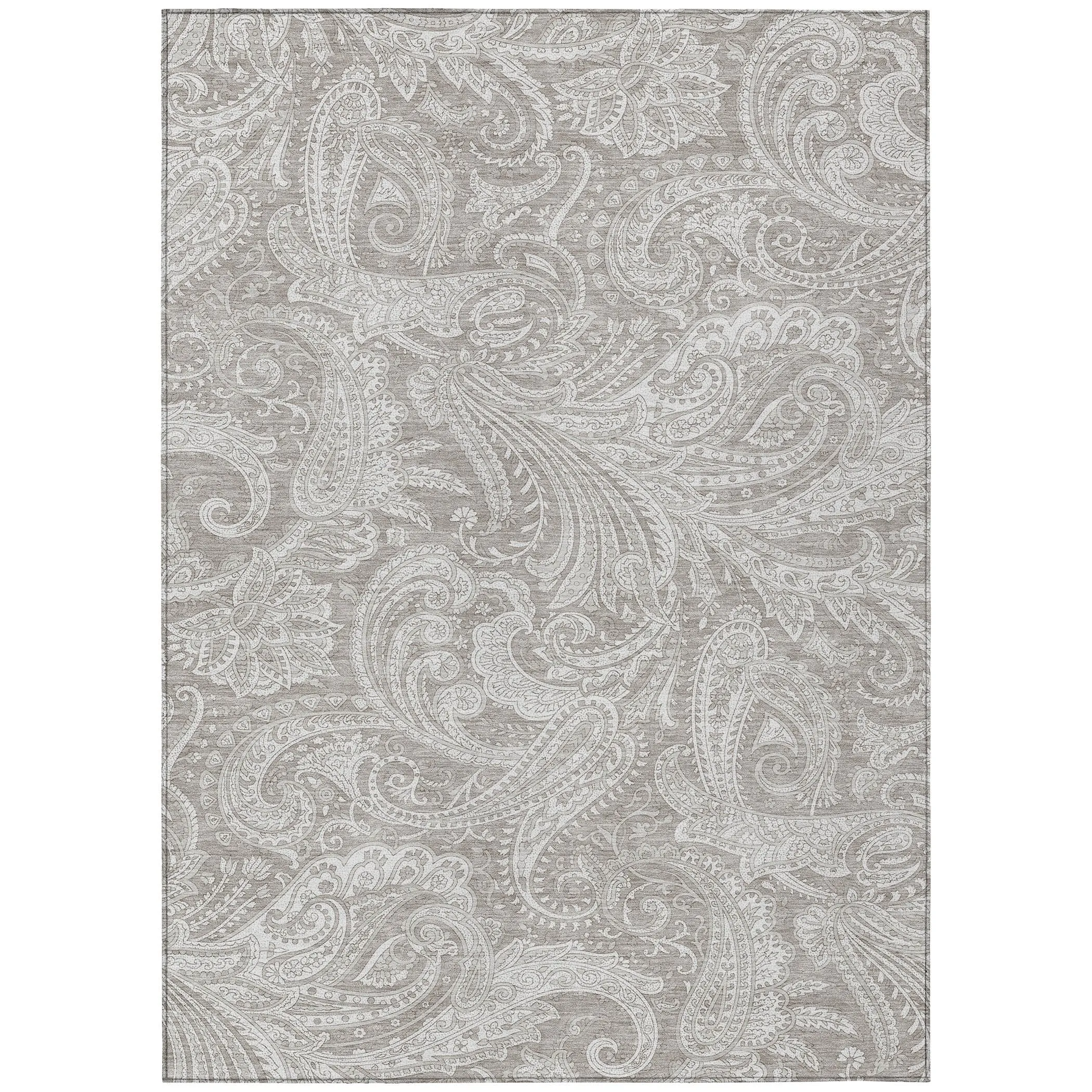 Machine Washable Indoor/ Outdoor Chantille Paisley Traditional Rug