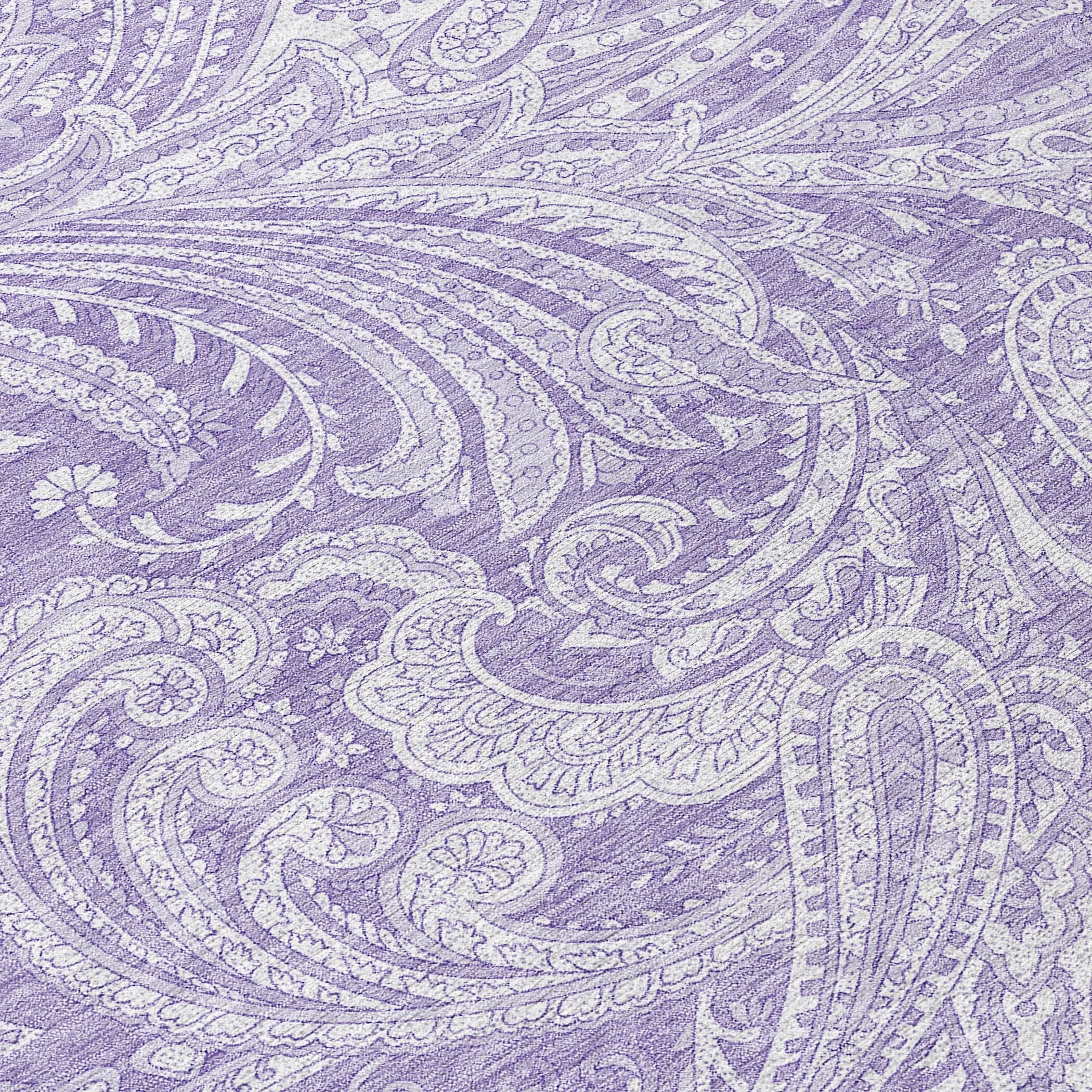 Machine Washable Indoor/ Outdoor Chantille Paisley Traditional Rug