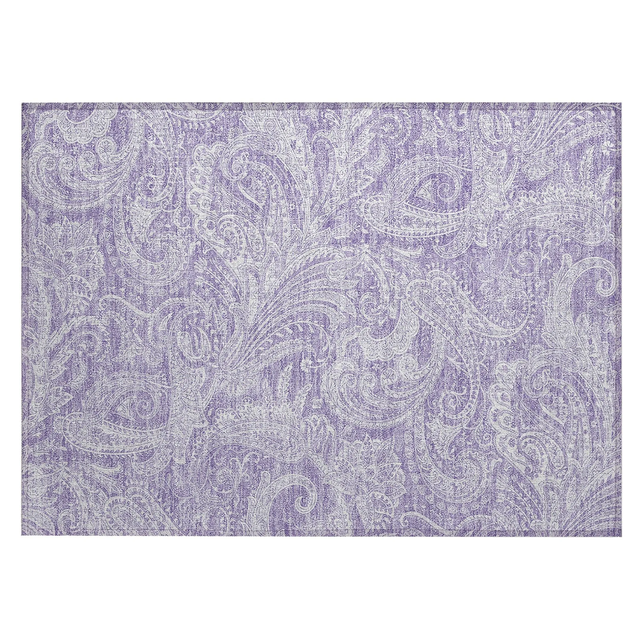 Machine Washable Indoor/ Outdoor Chantille Paisley Traditional Rug