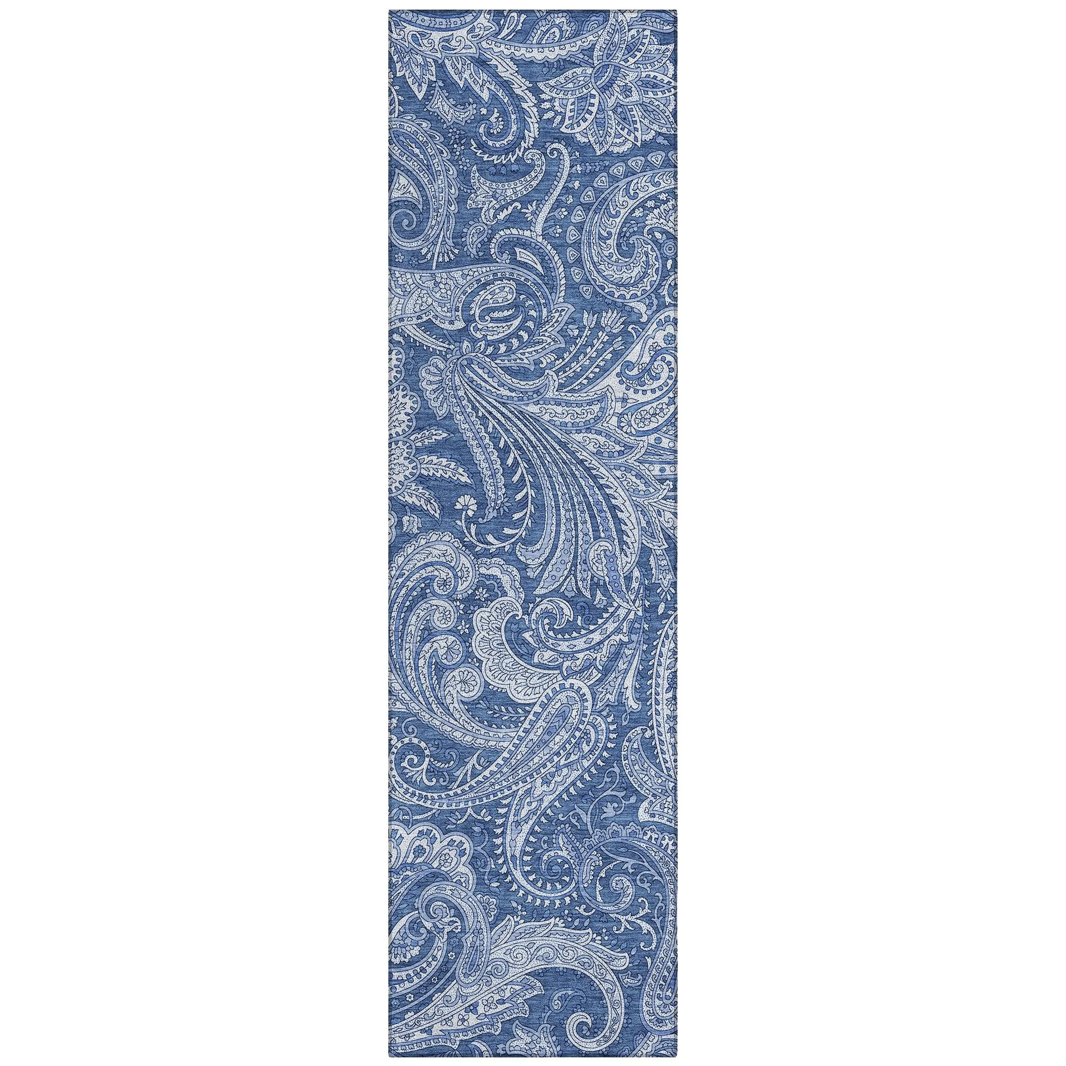 Machine Washable Indoor/ Outdoor Chantille Paisley Traditional Rug