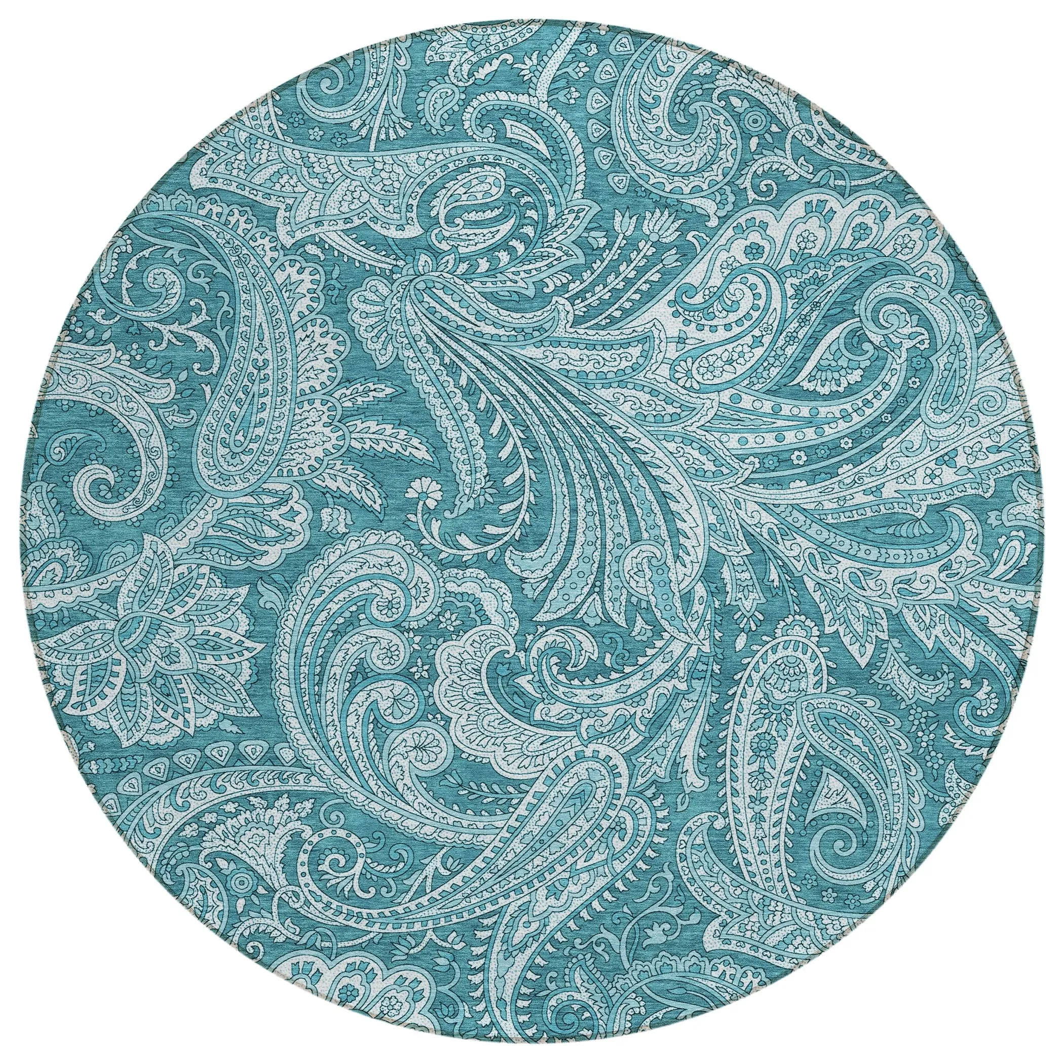 Machine Washable Indoor/ Outdoor Chantille Paisley Traditional Rug