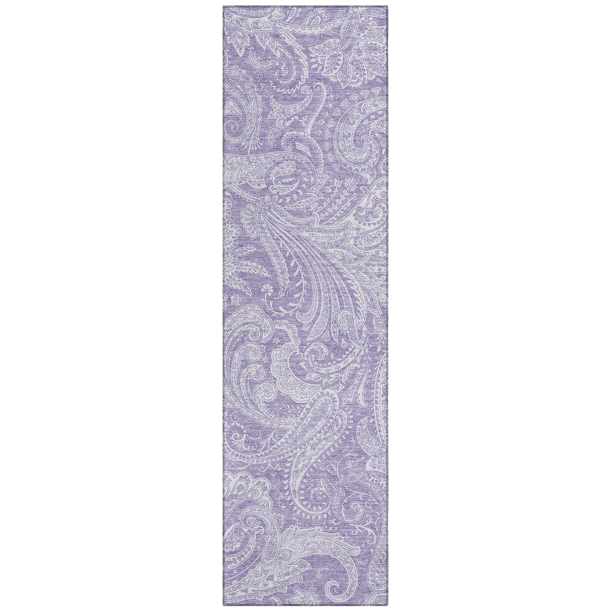 Machine Washable Indoor/ Outdoor Chantille Paisley Traditional Rug