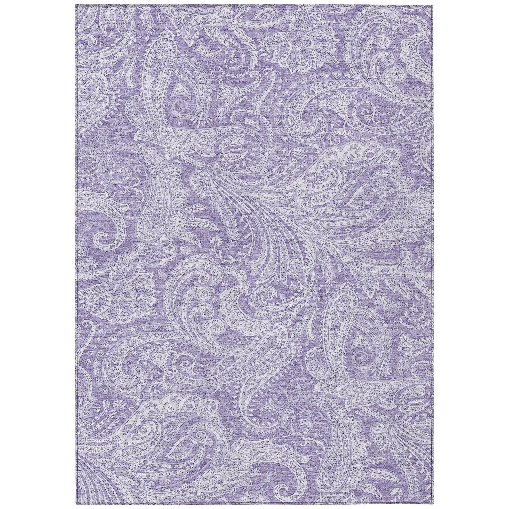 Machine Washable Indoor/ Outdoor Chantille Paisley Traditional Rug