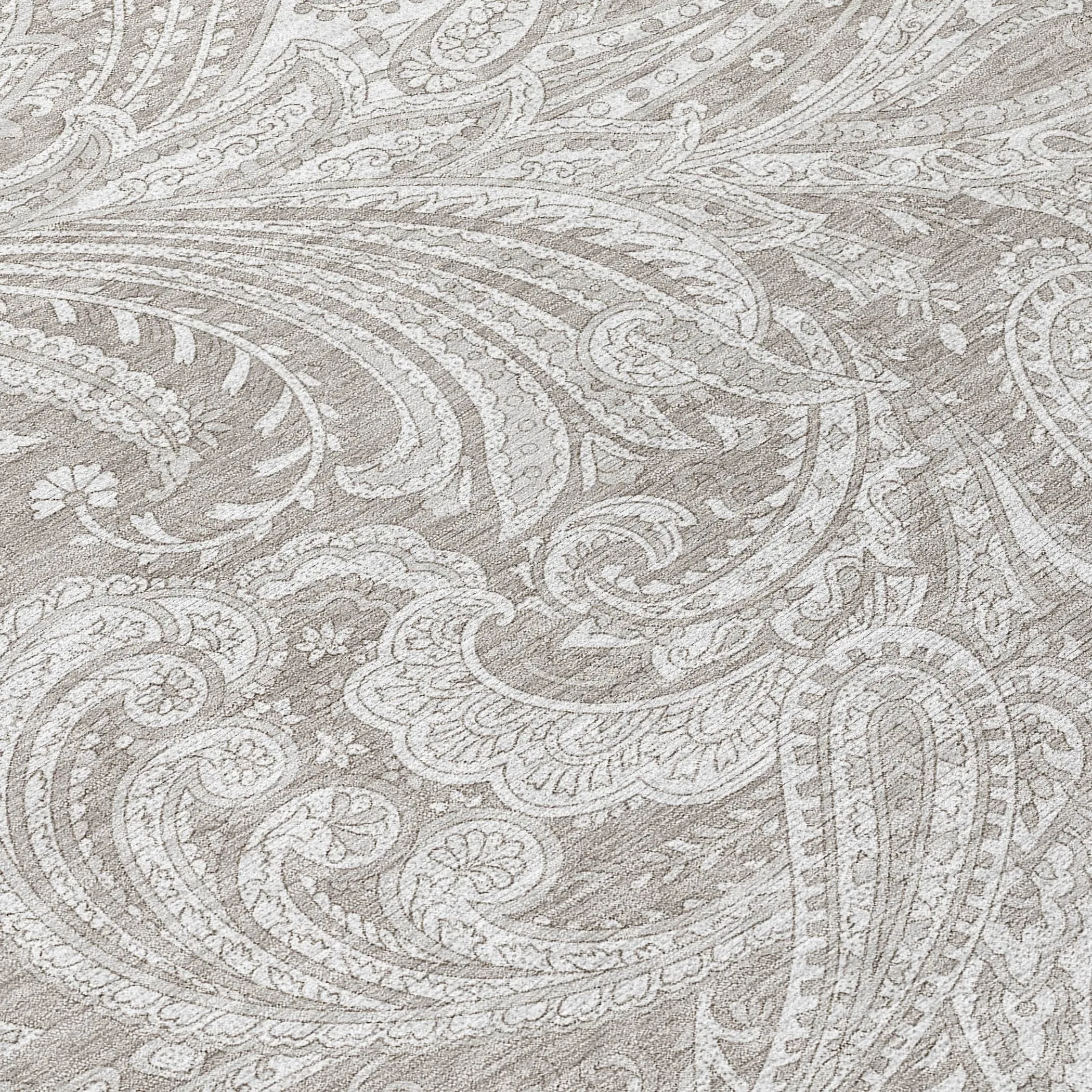 Machine Washable Indoor/ Outdoor Chantille Paisley Traditional Rug