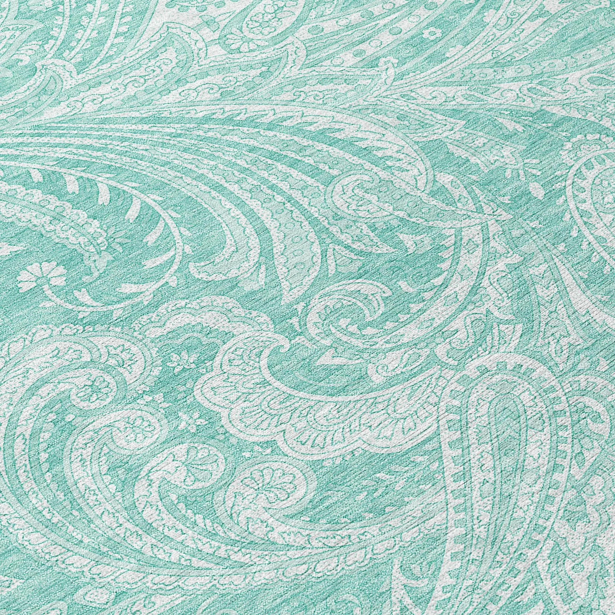 Machine Washable Indoor/ Outdoor Chantille Paisley Traditional Rug