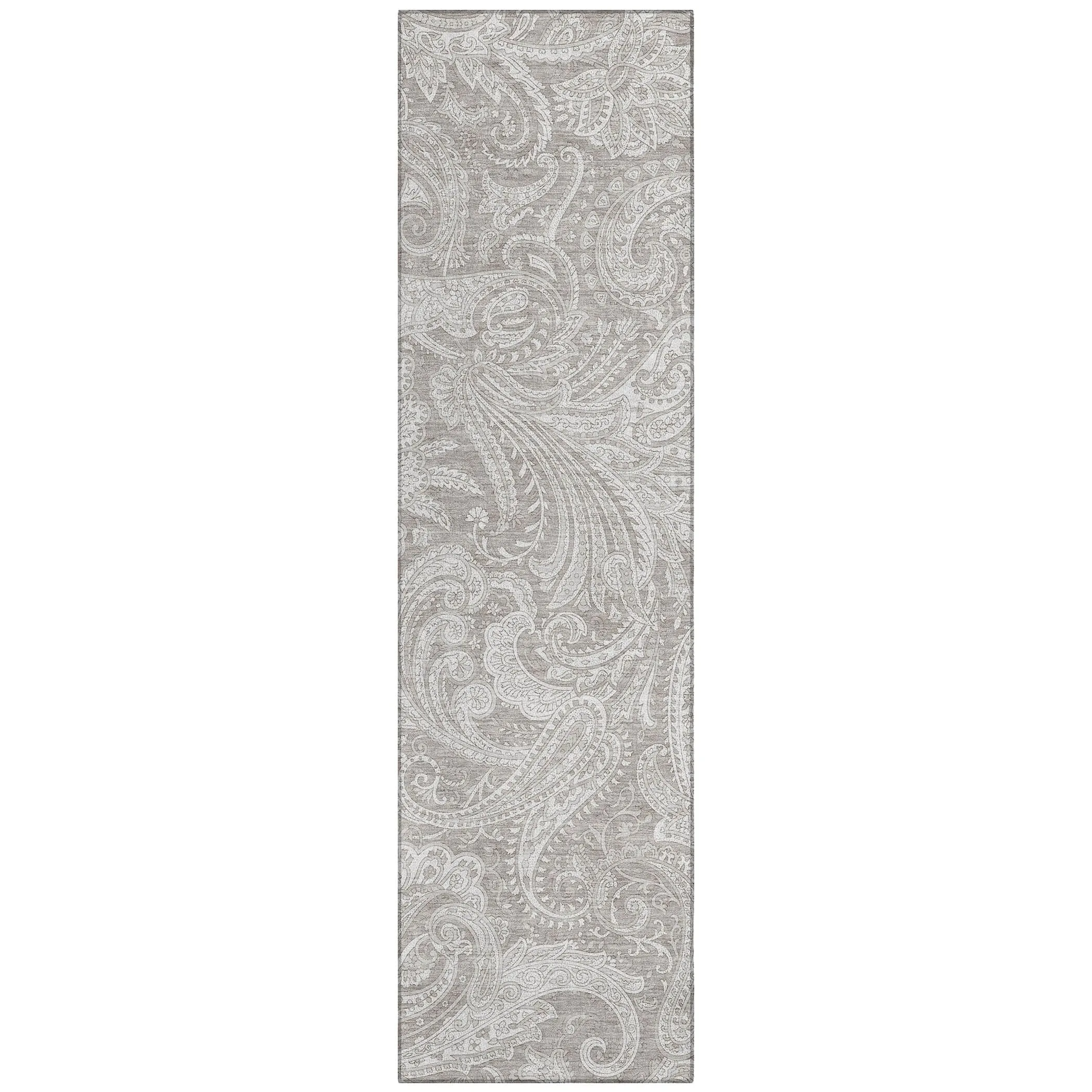 Machine Washable Indoor/ Outdoor Chantille Paisley Traditional Rug