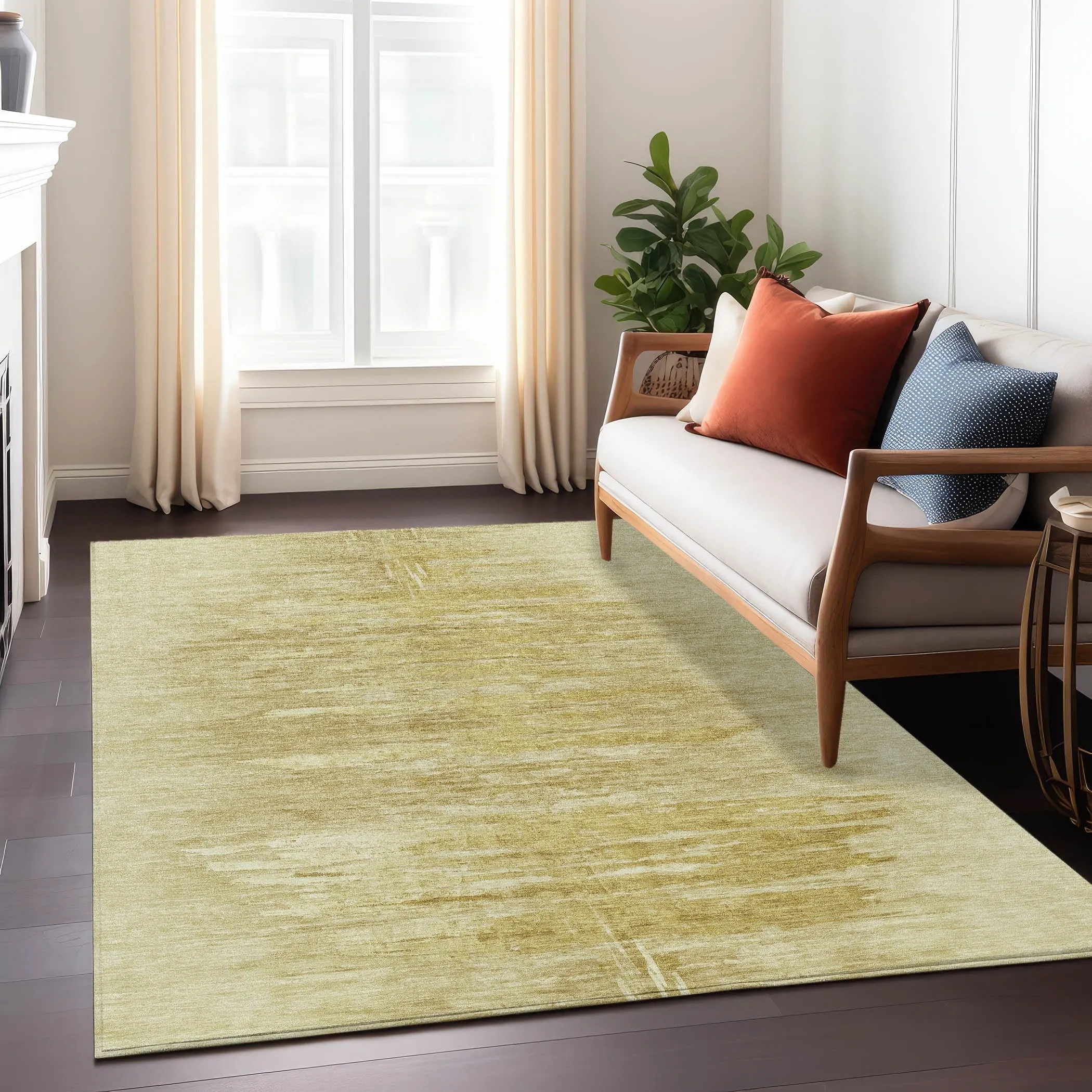 Machine Washable Indoor/ Outdoor Chantille Solid Ombre Rug