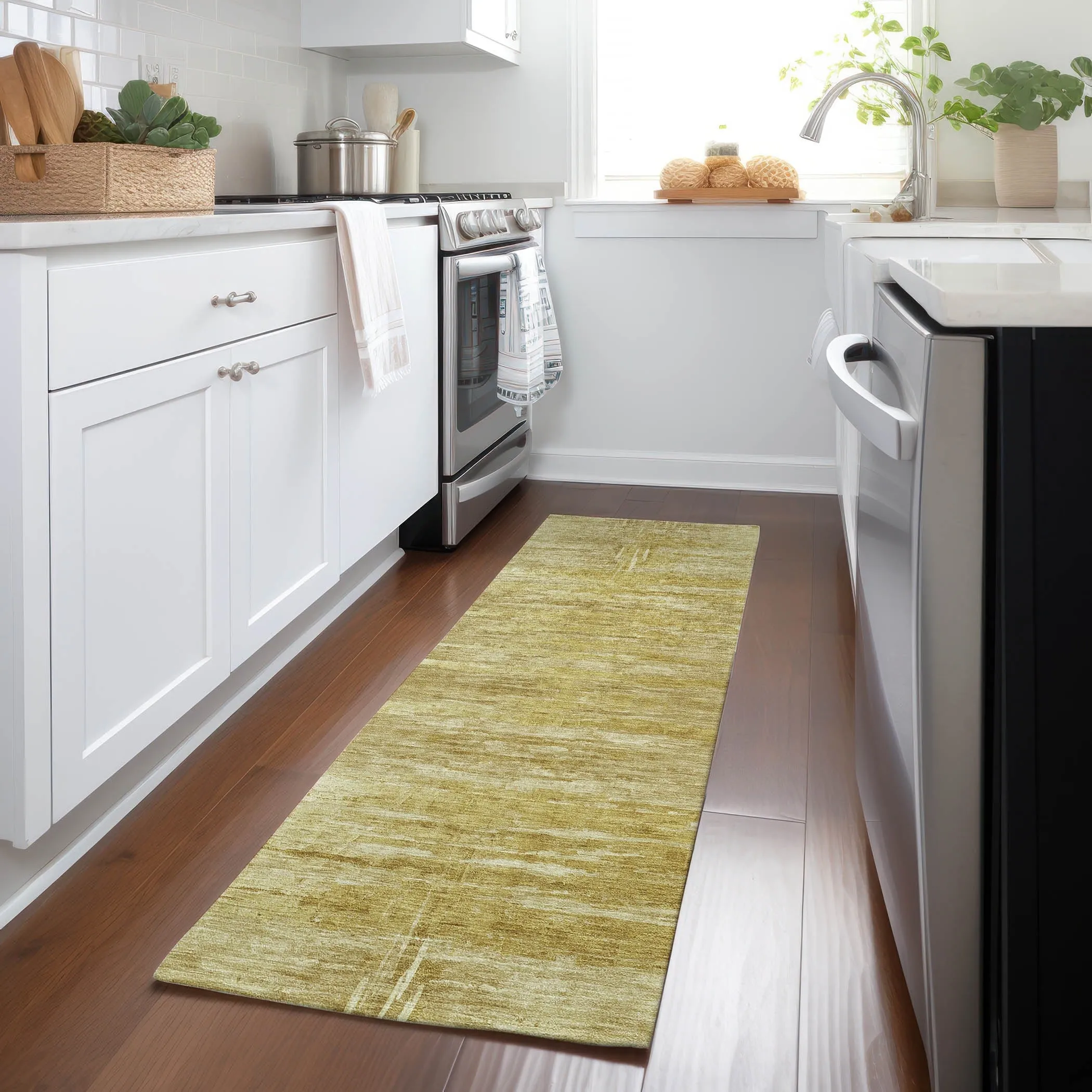 Machine Washable Indoor/ Outdoor Chantille Solid Ombre Rug