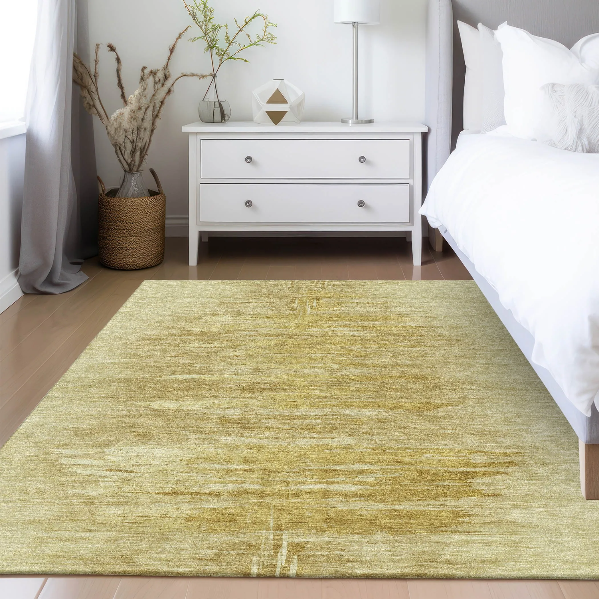 Machine Washable Indoor/ Outdoor Chantille Solid Ombre Rug