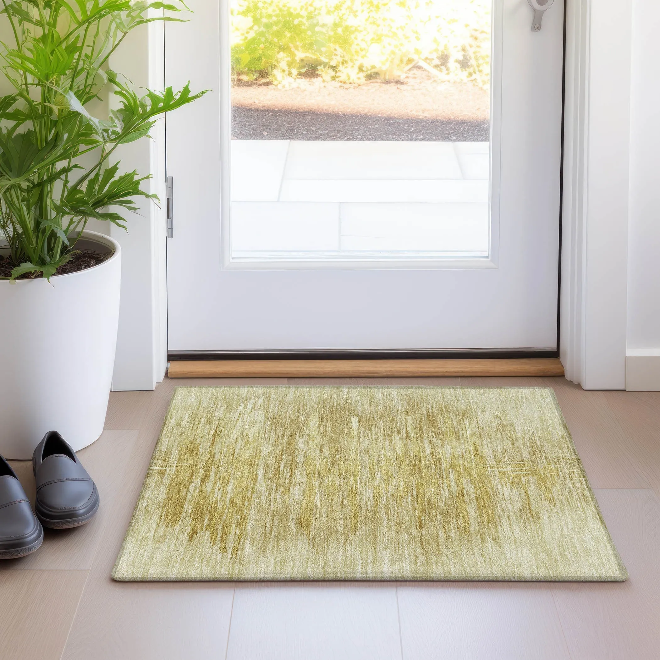 Machine Washable Indoor/ Outdoor Chantille Solid Ombre Rug
