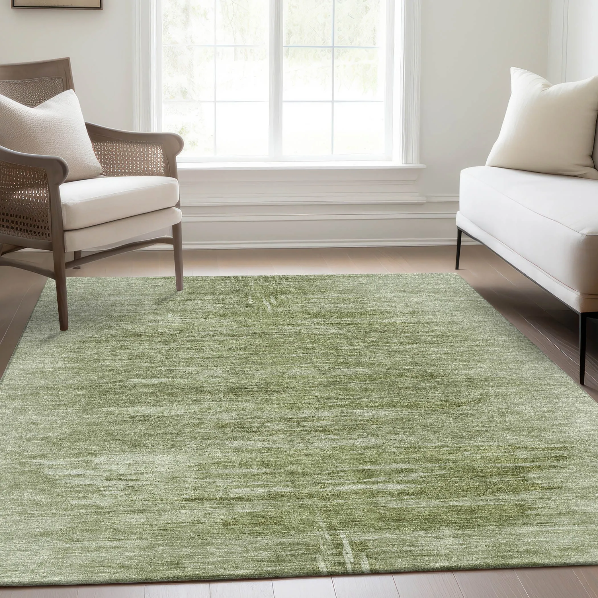 Machine Washable Indoor/ Outdoor Chantille Solid Ombre Rug