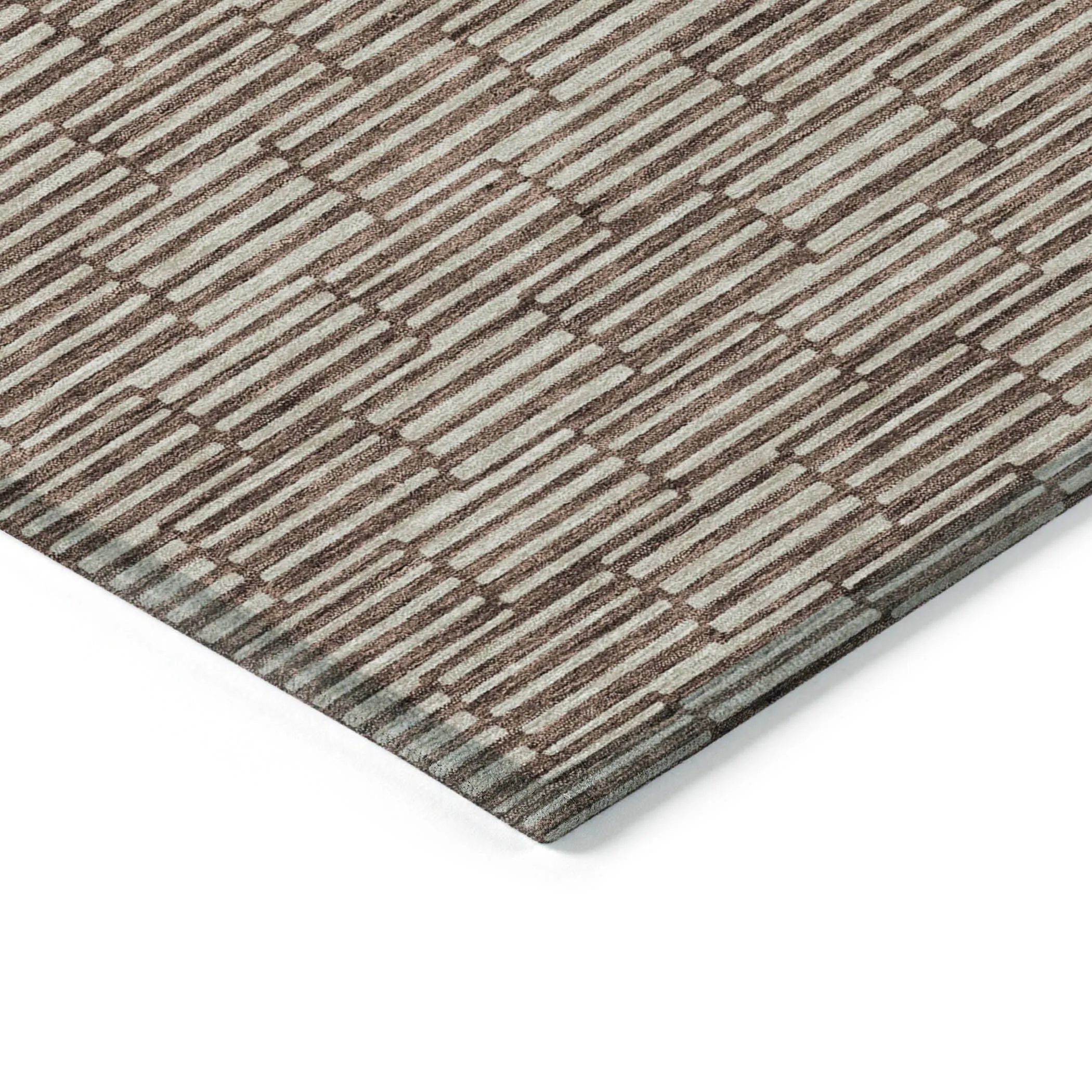Machine Washable Indoor/ Outdoor Chantille Stripe Blocks Rug