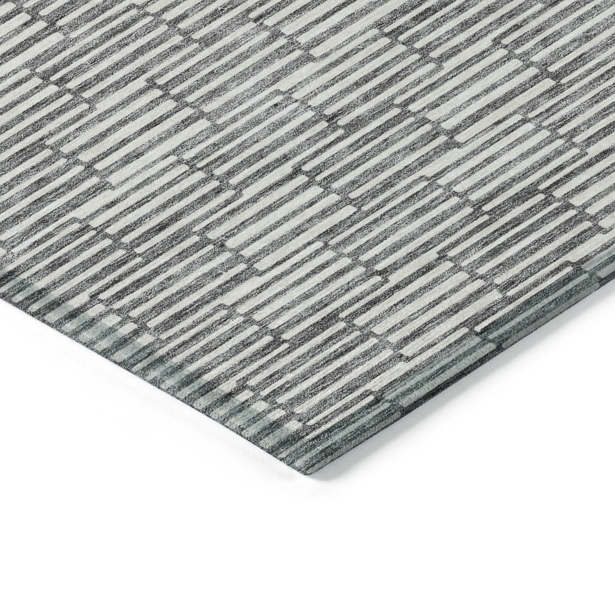 Machine Washable Indoor/ Outdoor Chantille Stripe Blocks Rug