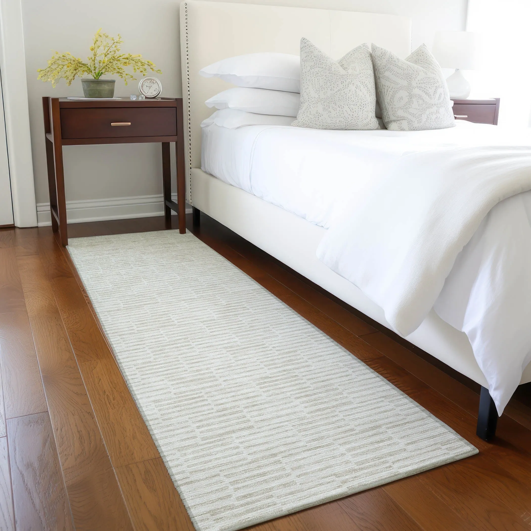 Machine Washable Indoor/ Outdoor Chantille Stripe Blocks Rug